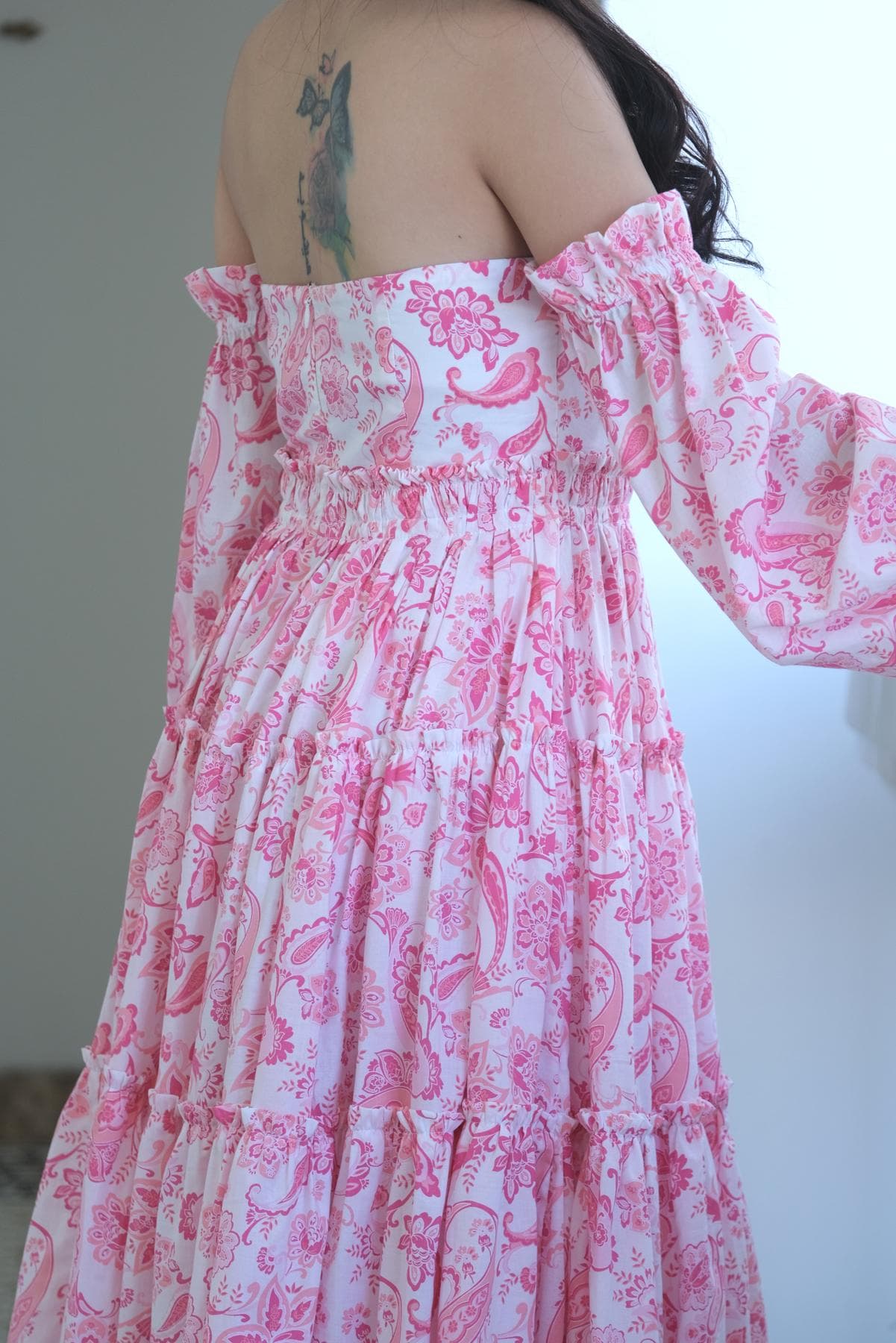 PINKY PAISLEY COTTON DRESS