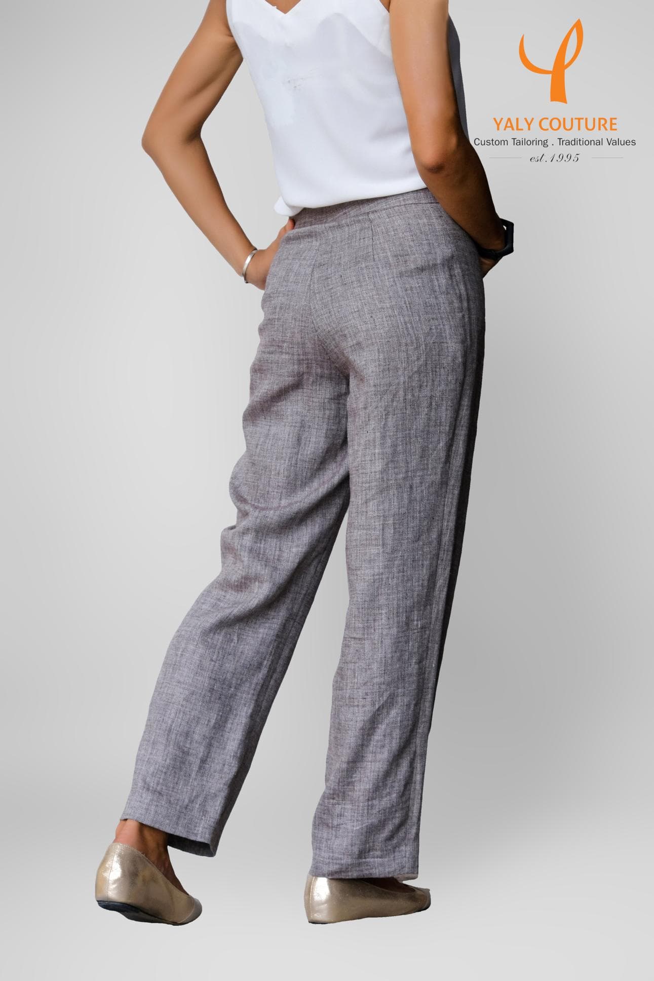 STYLISH BLUE LINEN TROUSERS