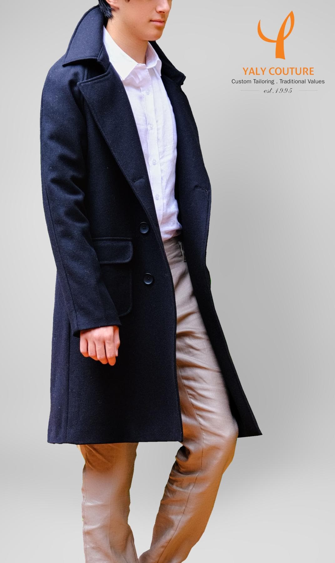 DARK BLUE WOOL COAT