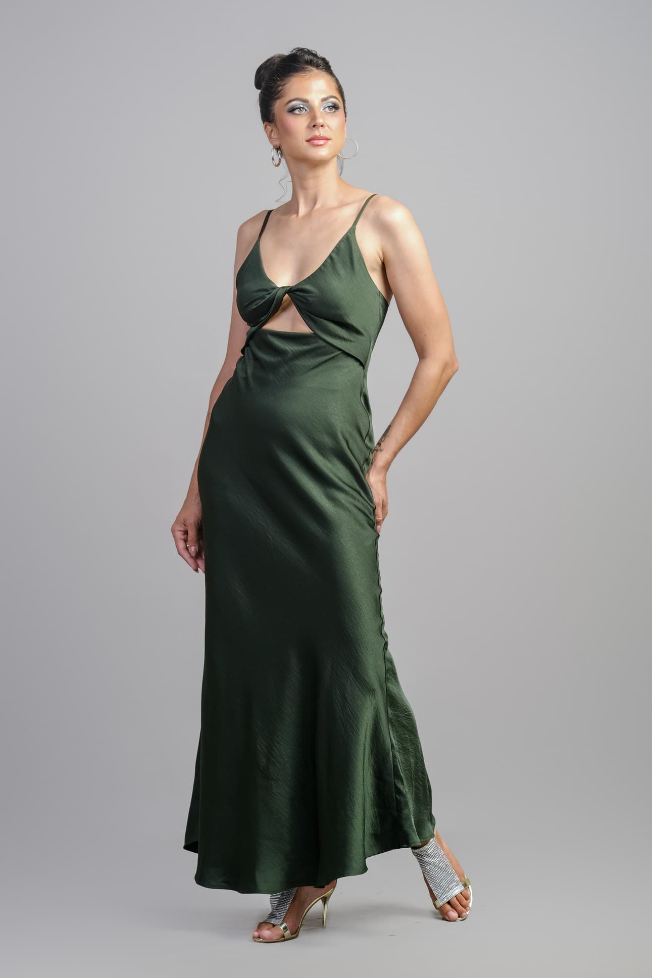 TWISTED SATIN SILK DRESS