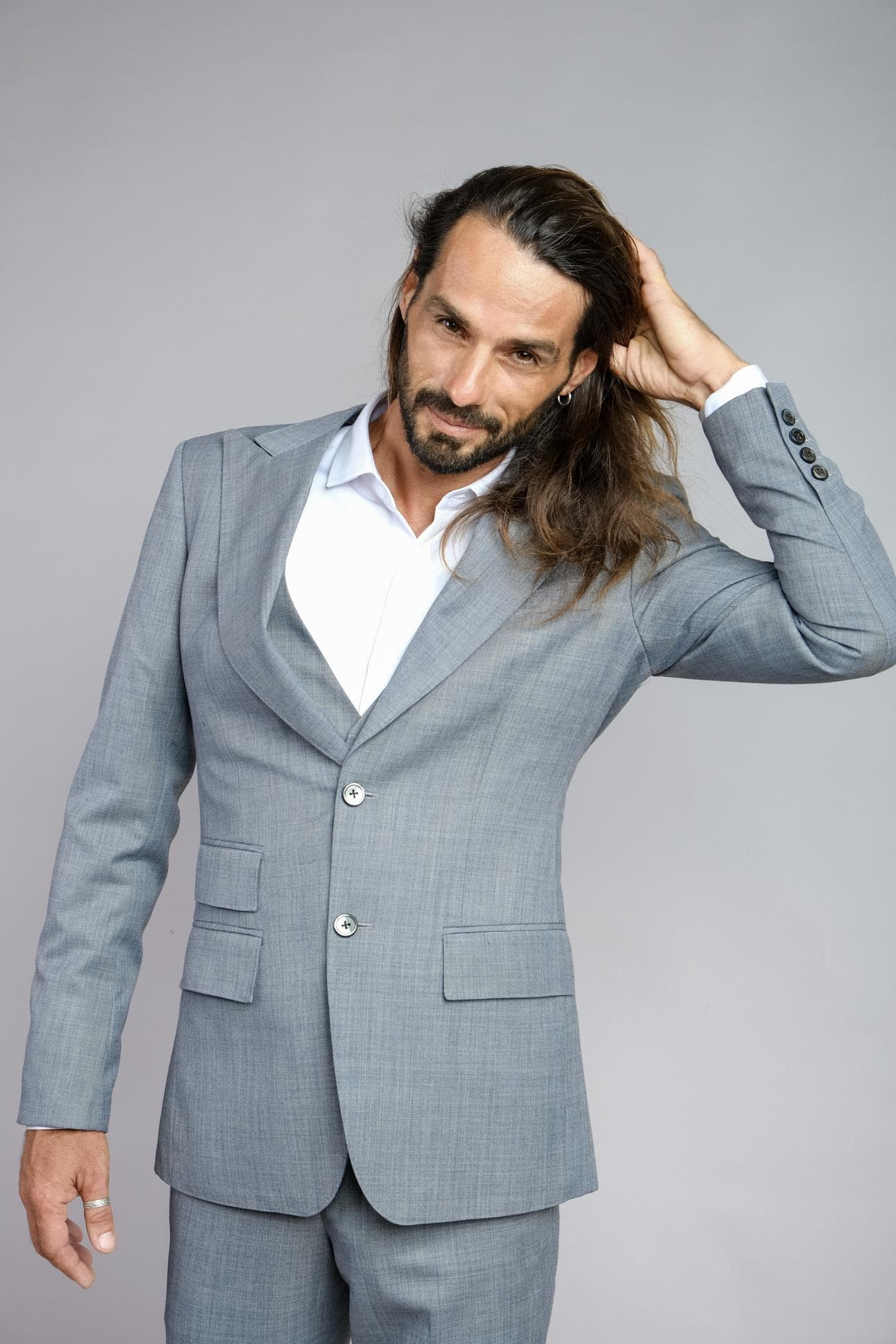 LUXURIOUS GREY ITALIAN WOOL JACKET