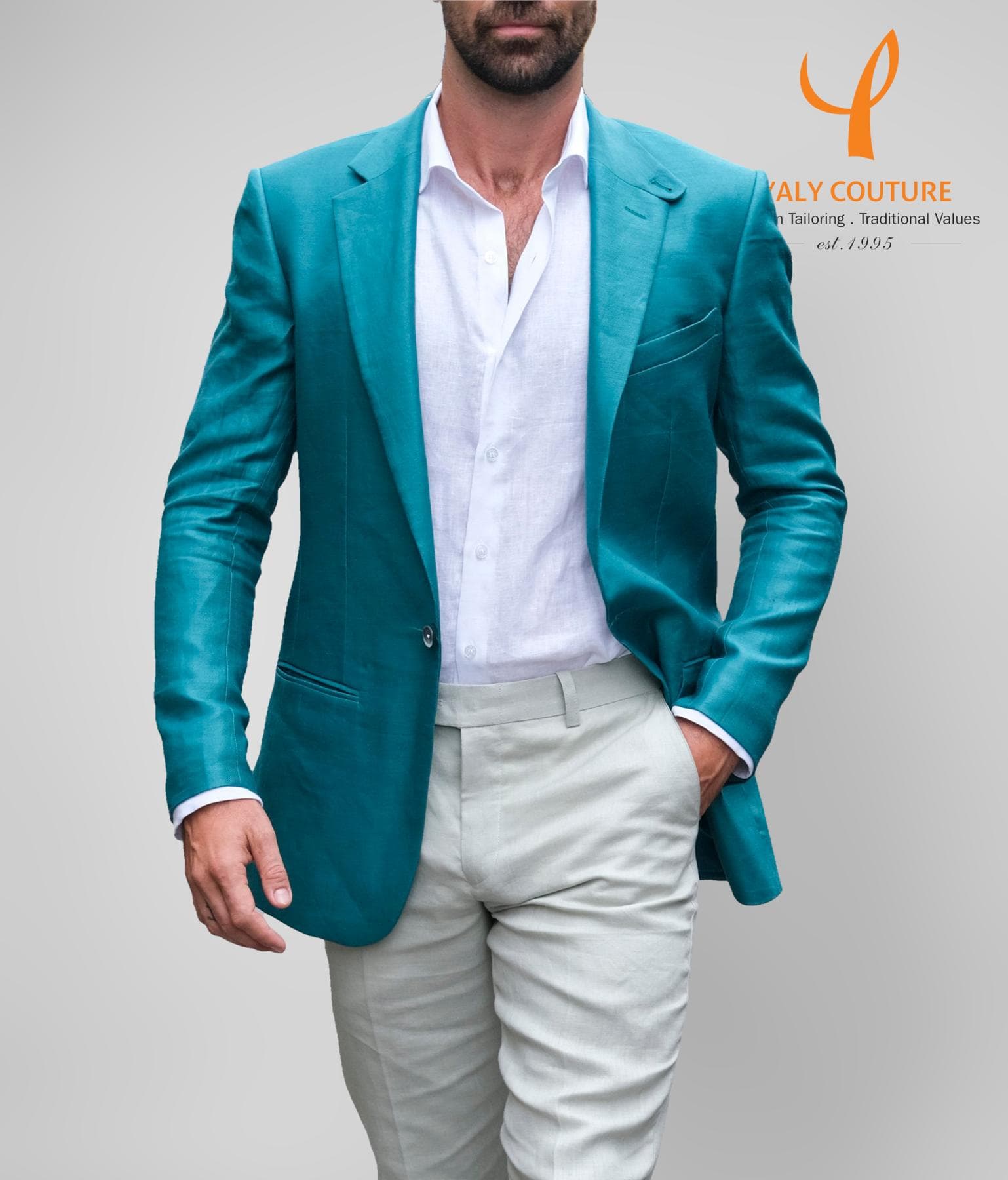 GREEN LINEN JACKET