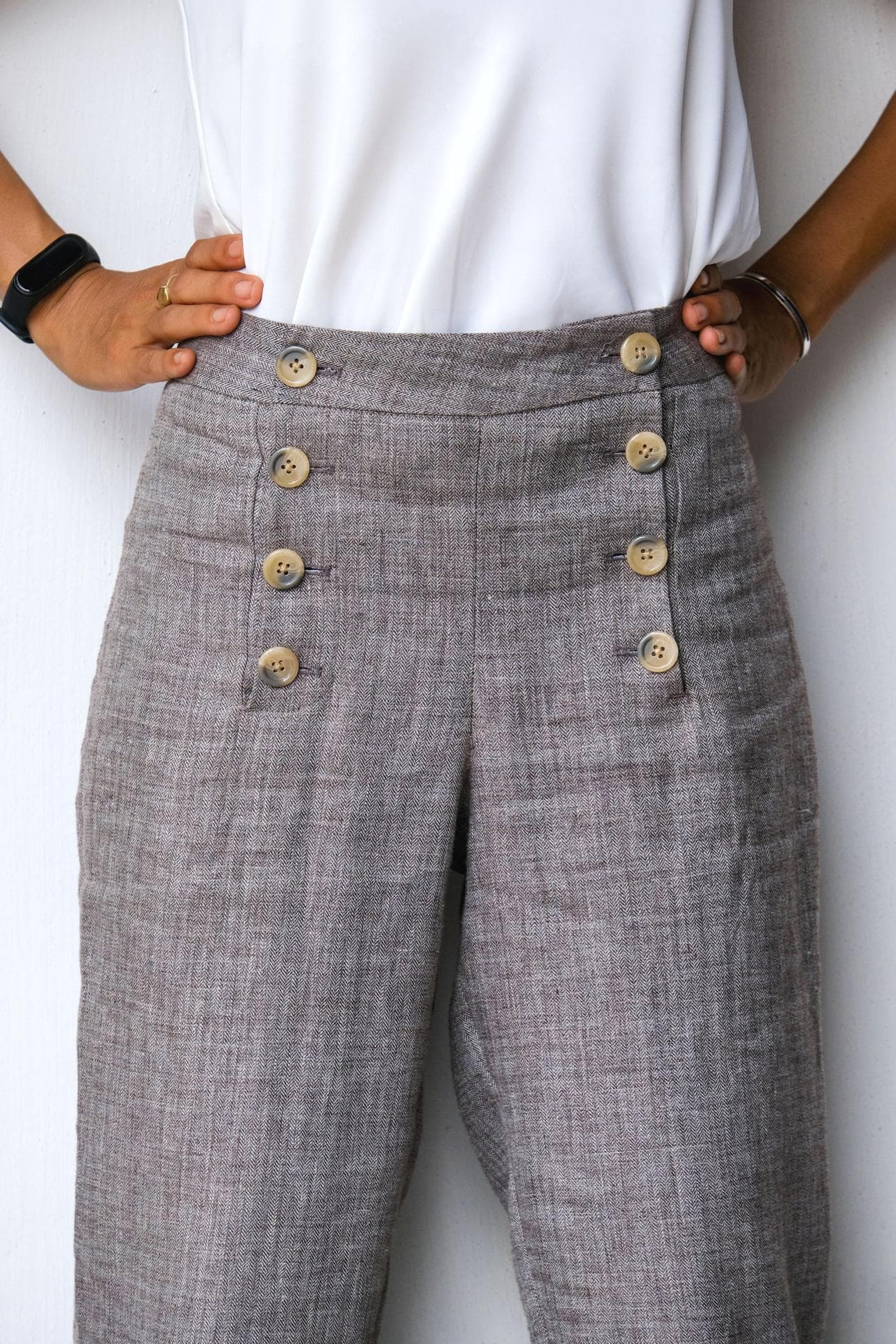 STYLISH BLUE LINEN TROUSERS