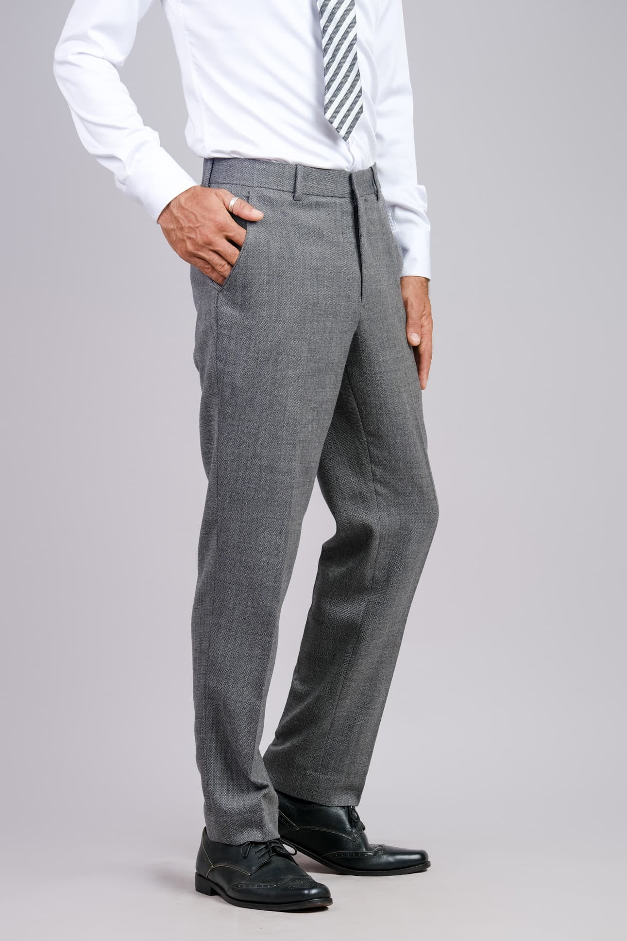 SILVER ESSENCE PREMIUM WOOL TROUSERS