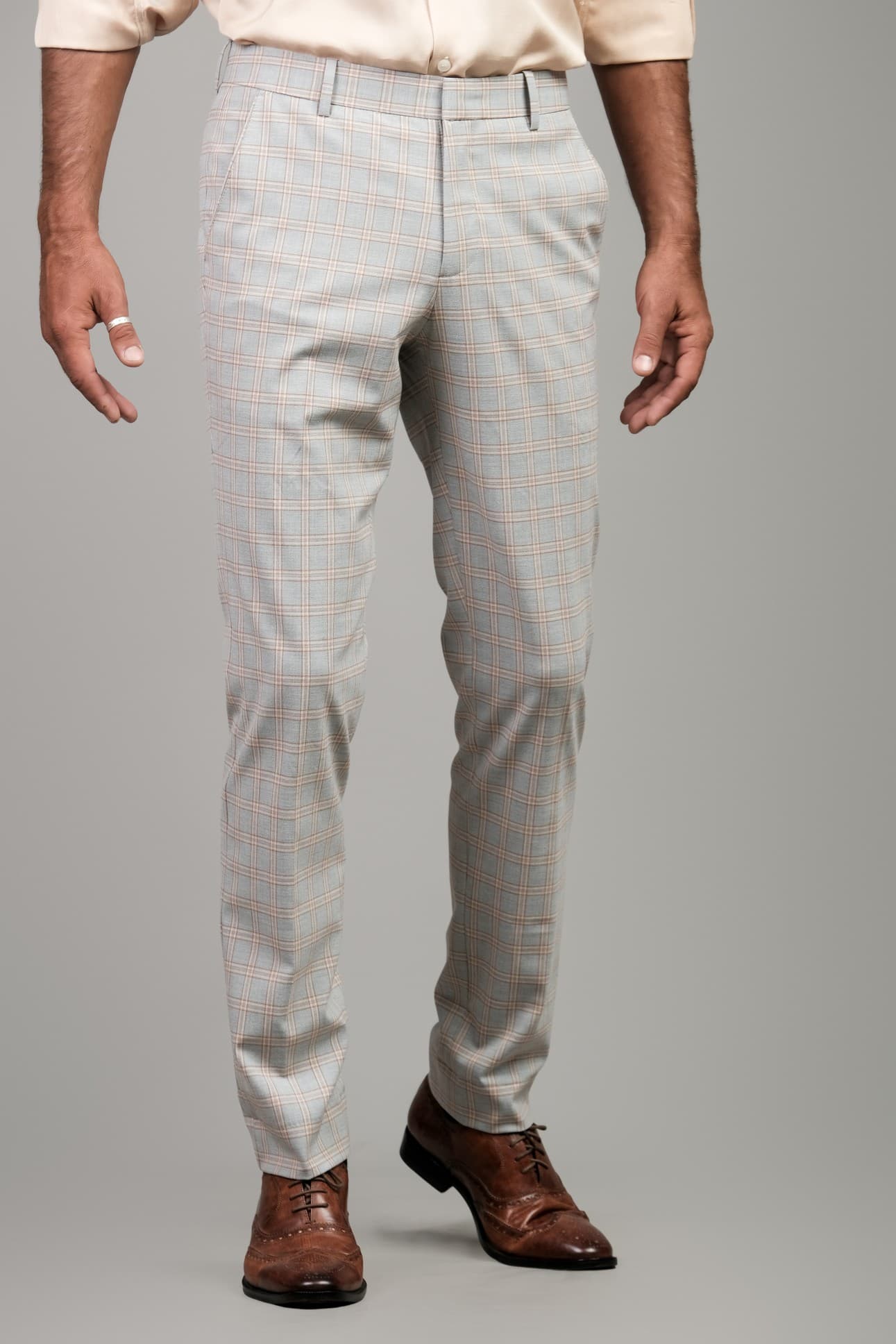 TUSCAN STRIPE WOOL BLEND TROUSERS