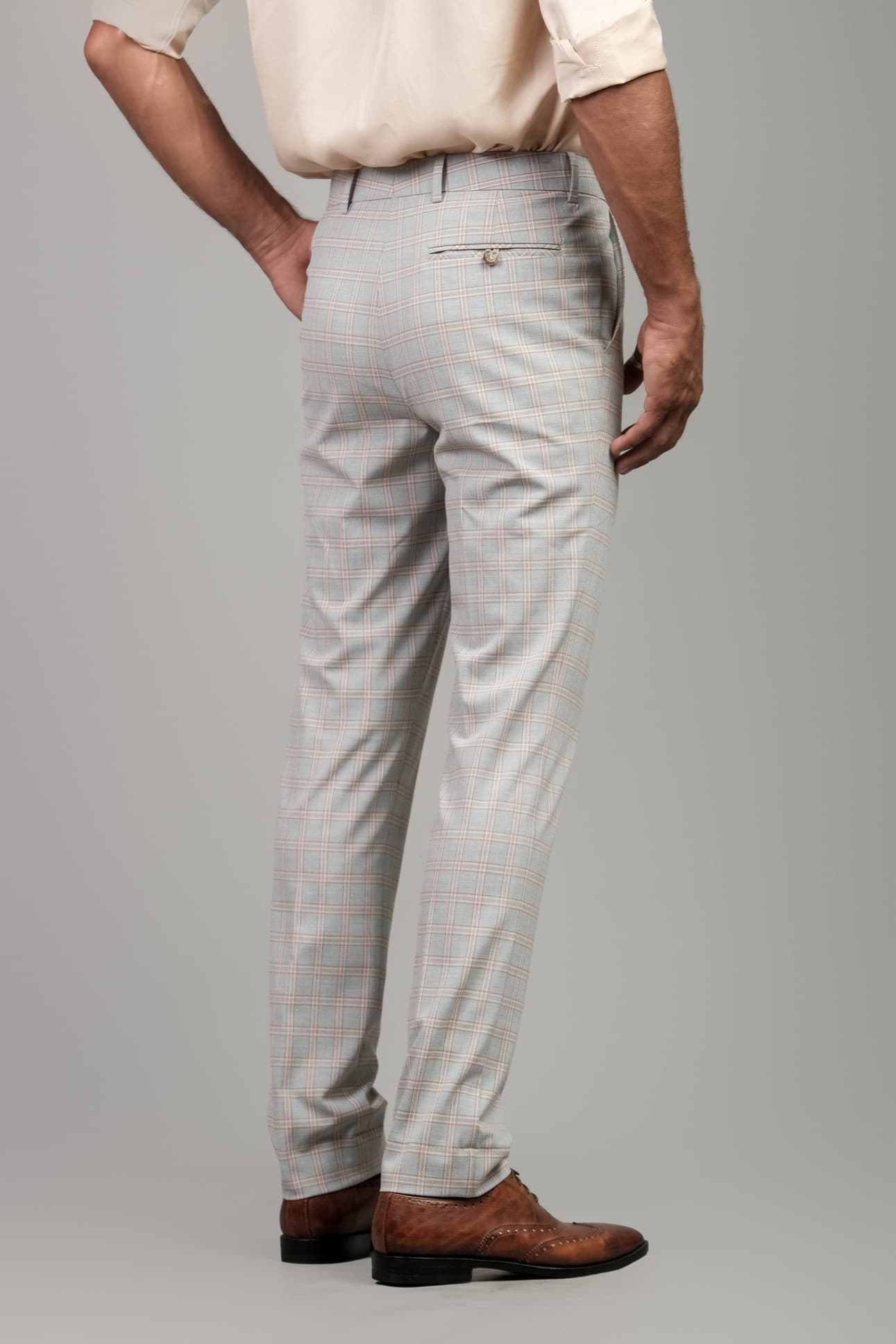 TUSCAN STRIPE WOOL BLEND TROUSERS