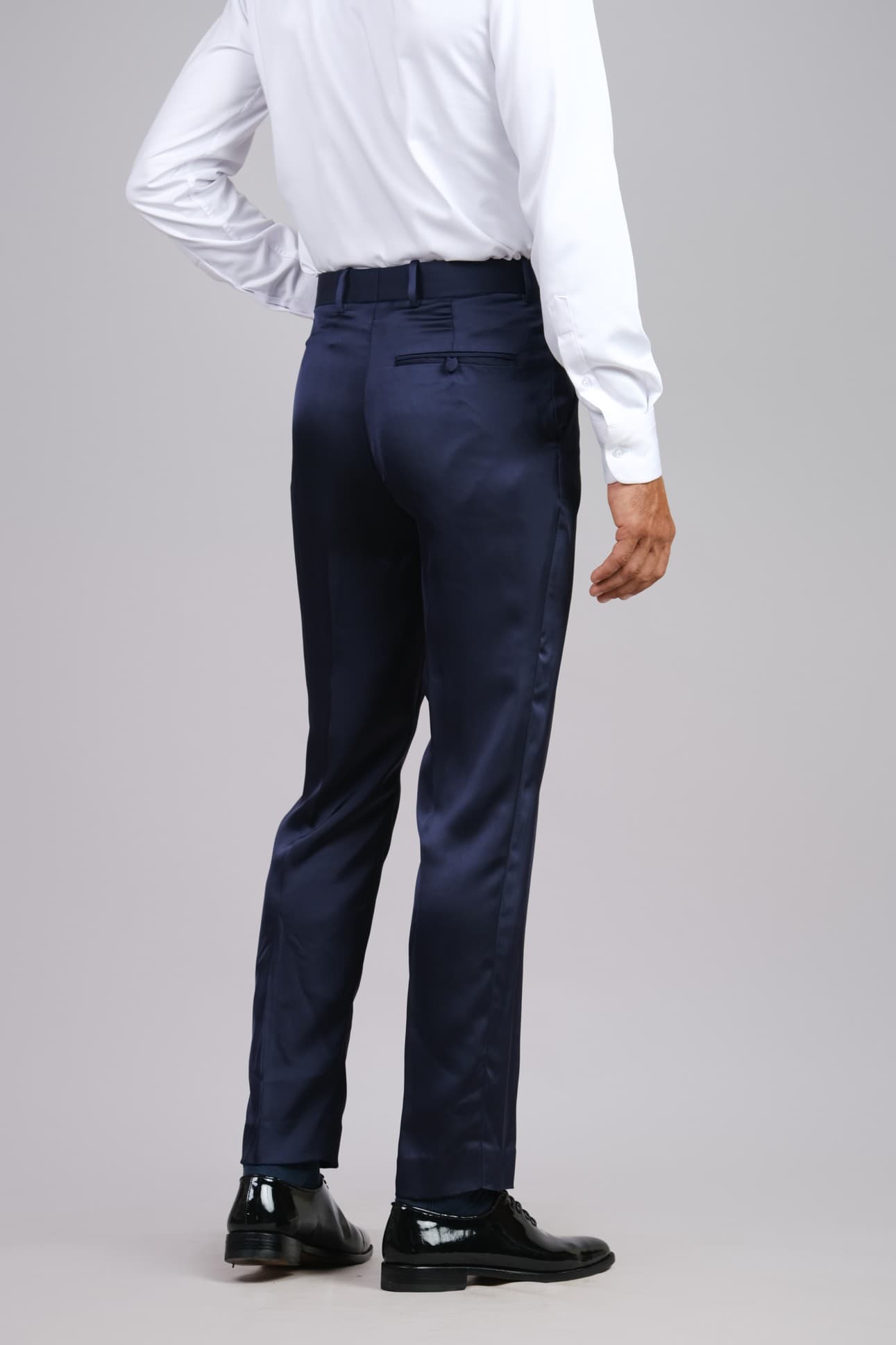 MIDNIGHT ELEGANCE SLIM-FIT TUXEDO TROUSERS