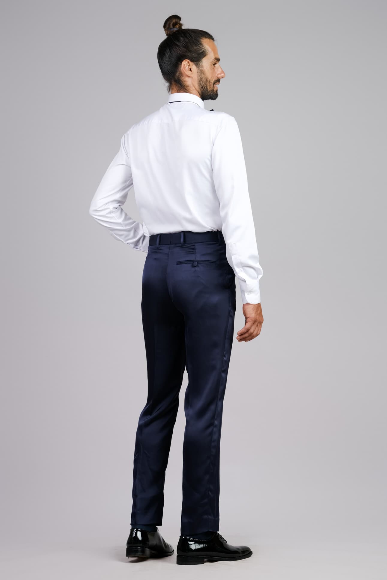 MIDNIGHT ELEGANCE SLIM-FIT TUXEDO TROUSERS