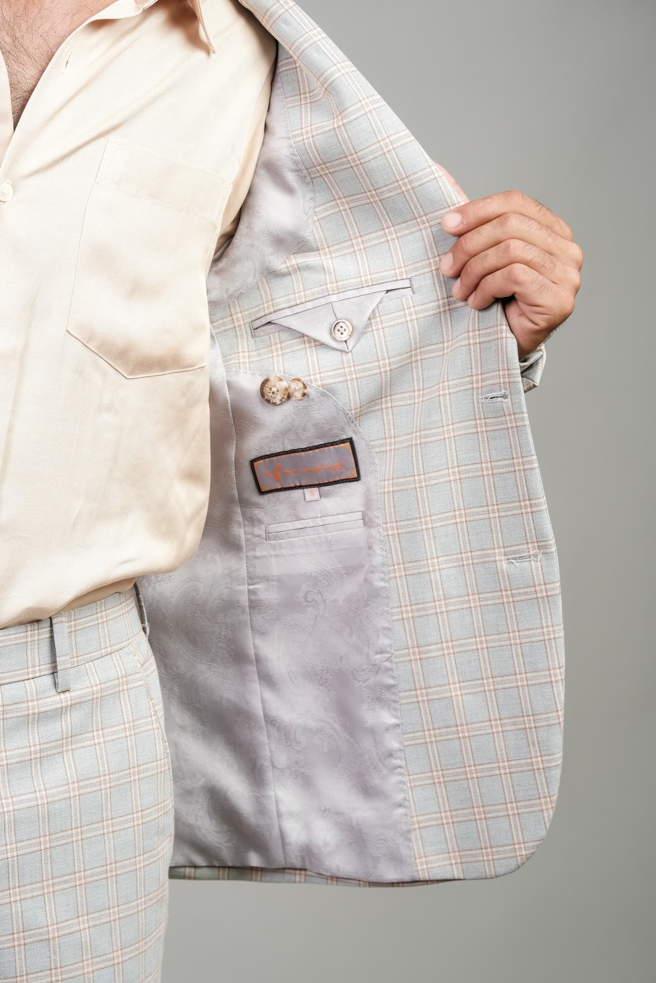 JACKET CARO VẢI LEN Ý PHA