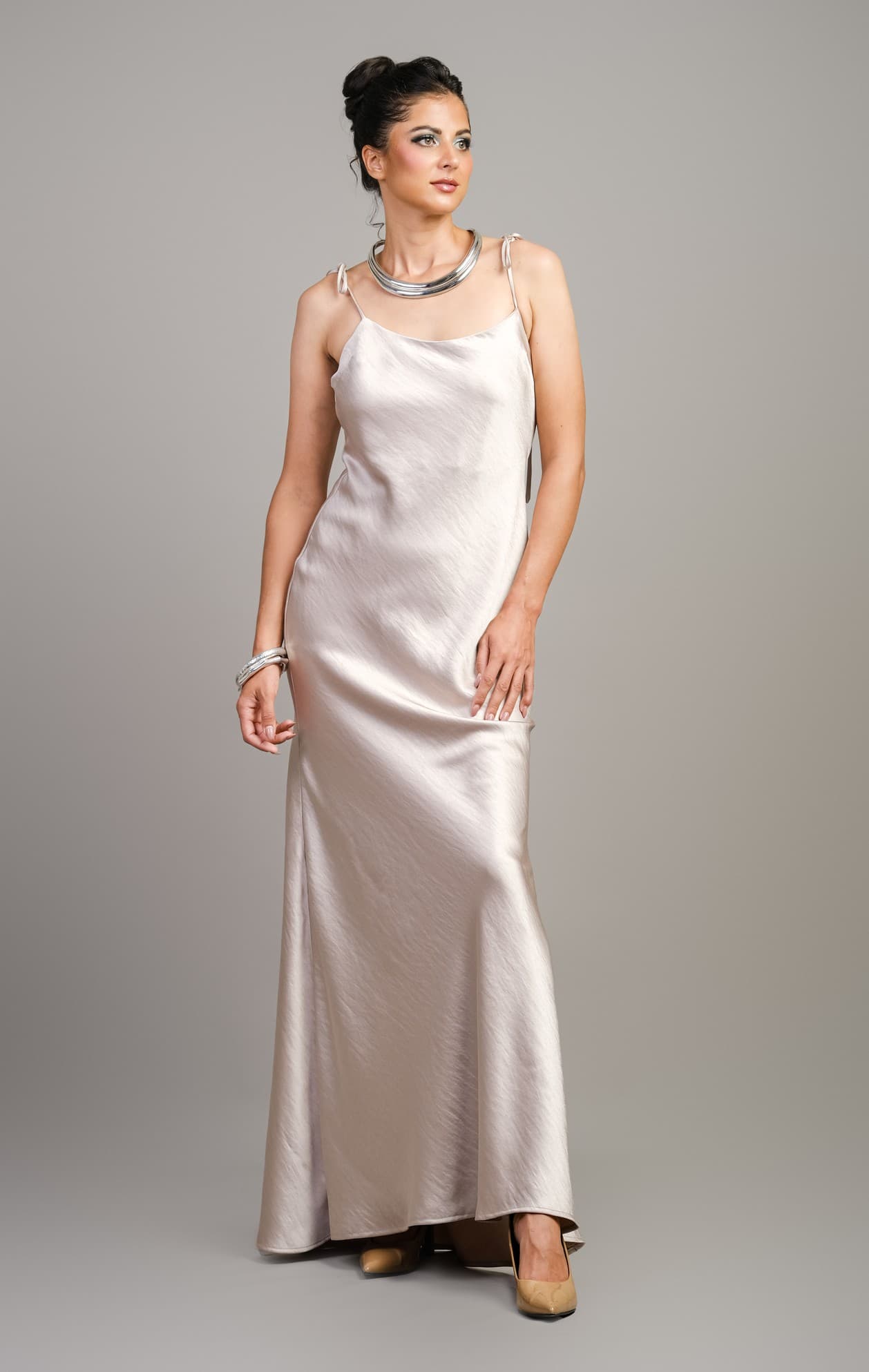 VICTORIA SATIN SILK DRESS