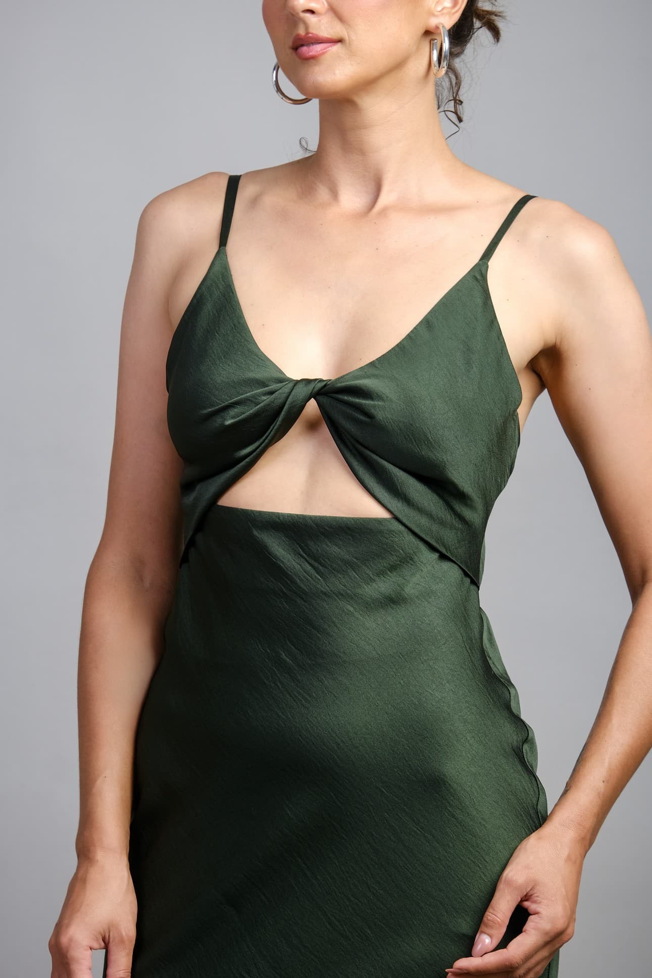 TWISTED SATIN SILK DRESS