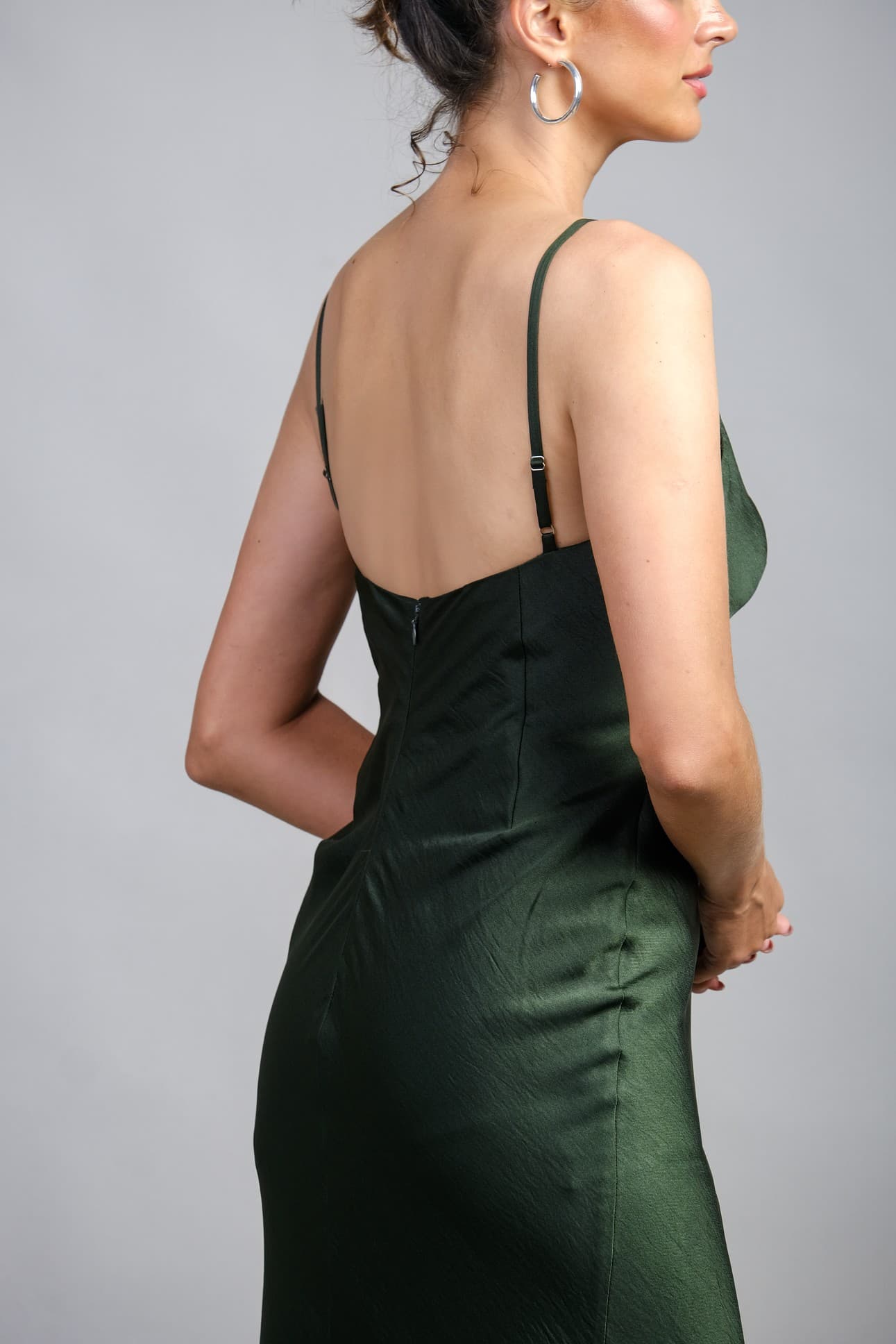 TWISTED SATIN SILK DRESS