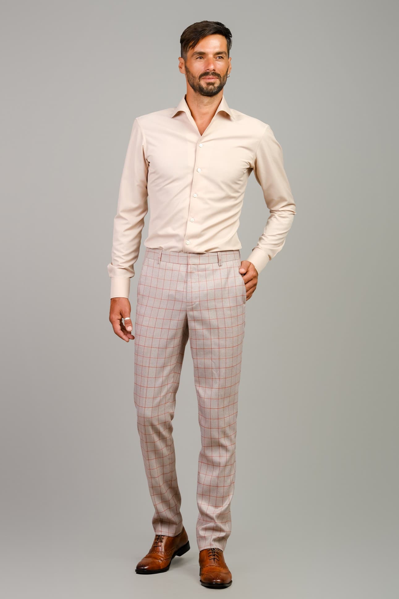 VITTORIO SLIM-FIT 2-PIECE CHECKERED SUIT