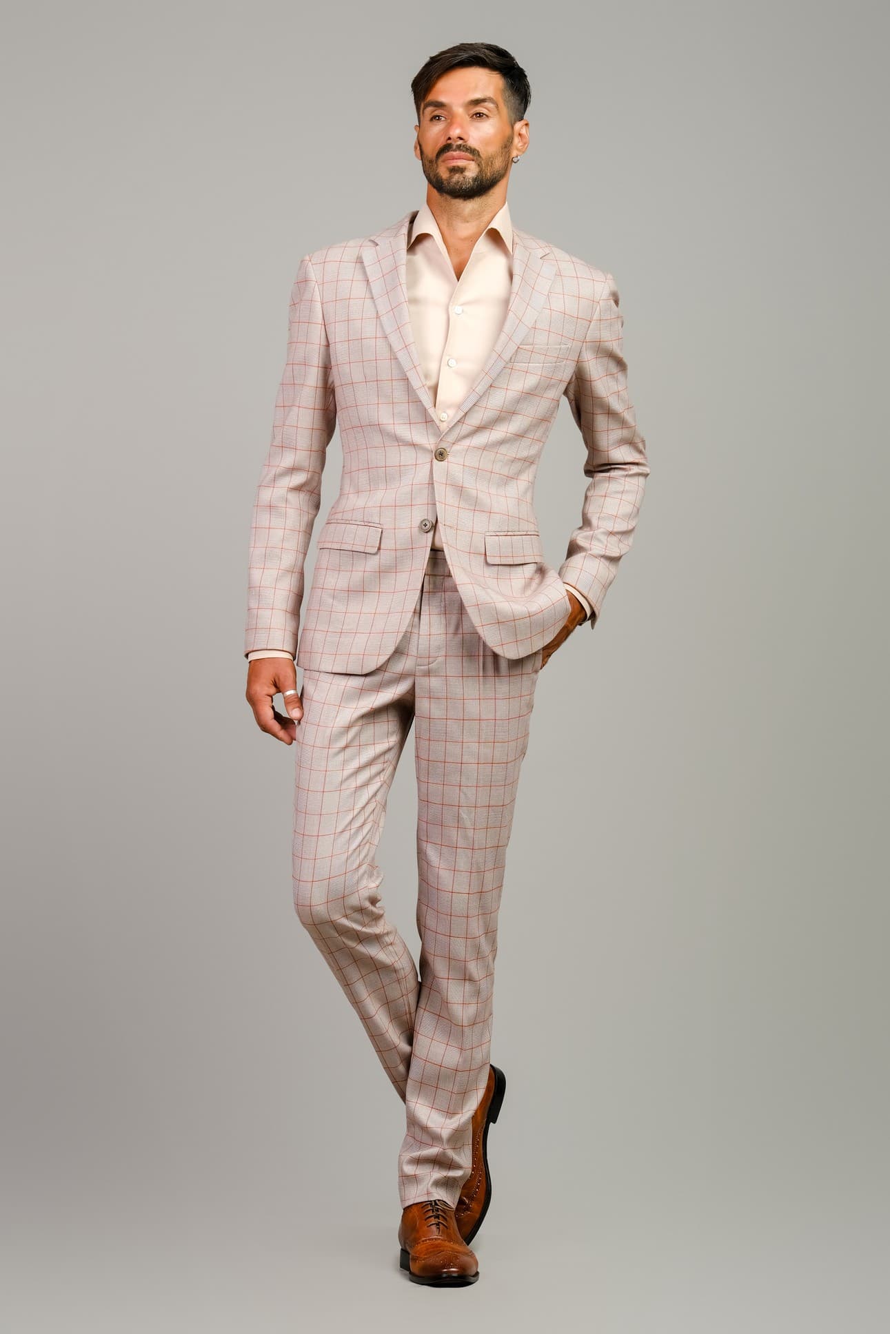 VITTORIO SLIM-FIT 2-PIECE CHECKERED SUIT