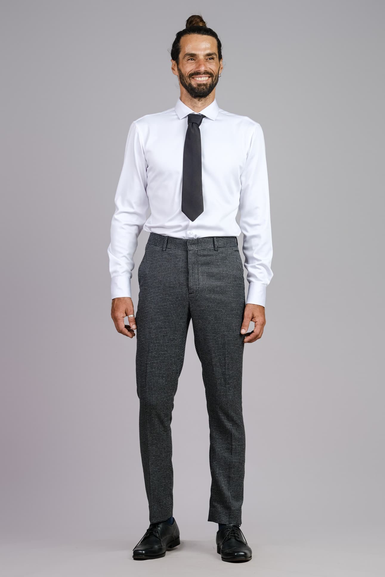 ELEGANT HOUNDSTOOTH WOOL TROUSERS