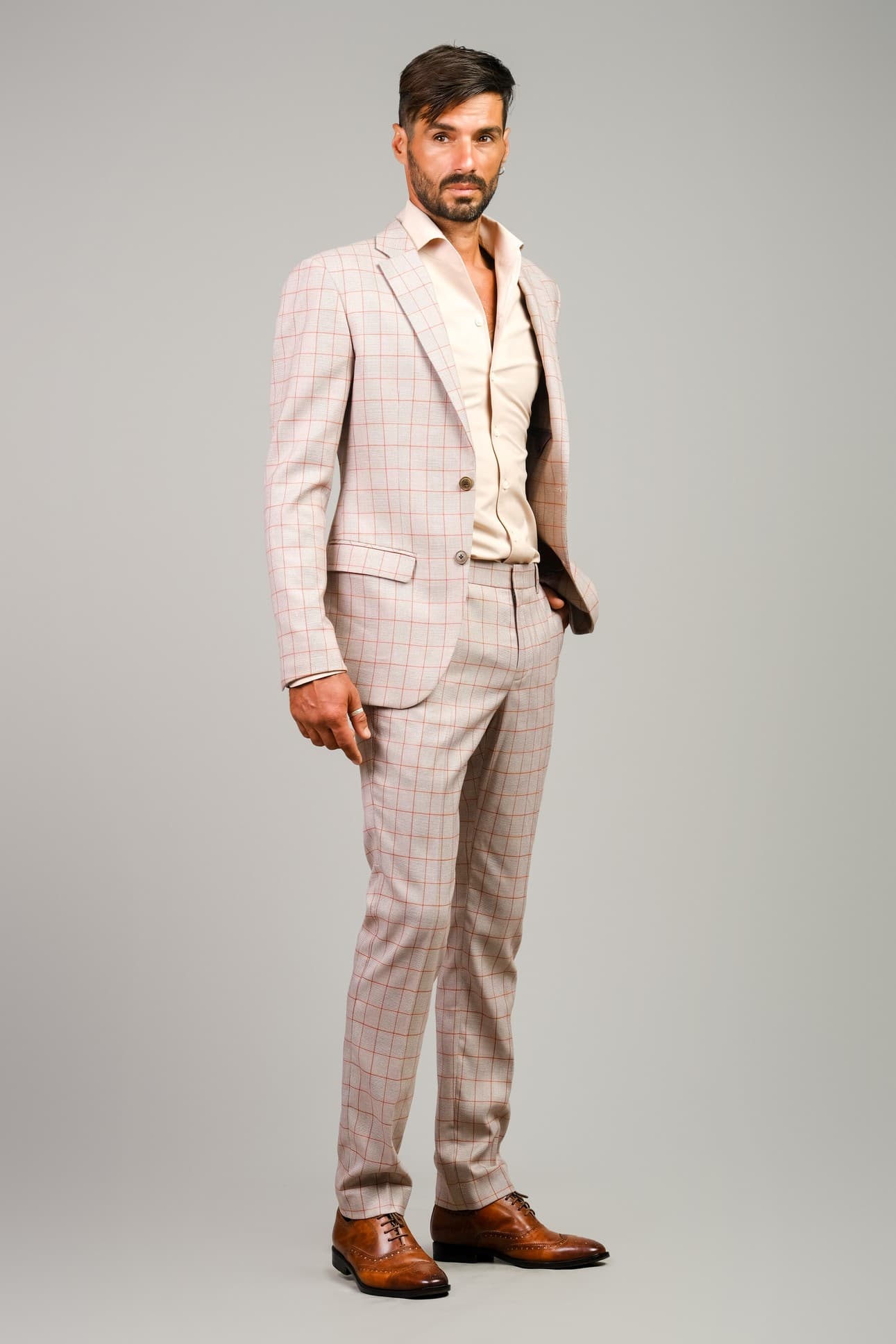 VITTORIO SLIM-FIT 2-PIECE CHECKERED SUIT