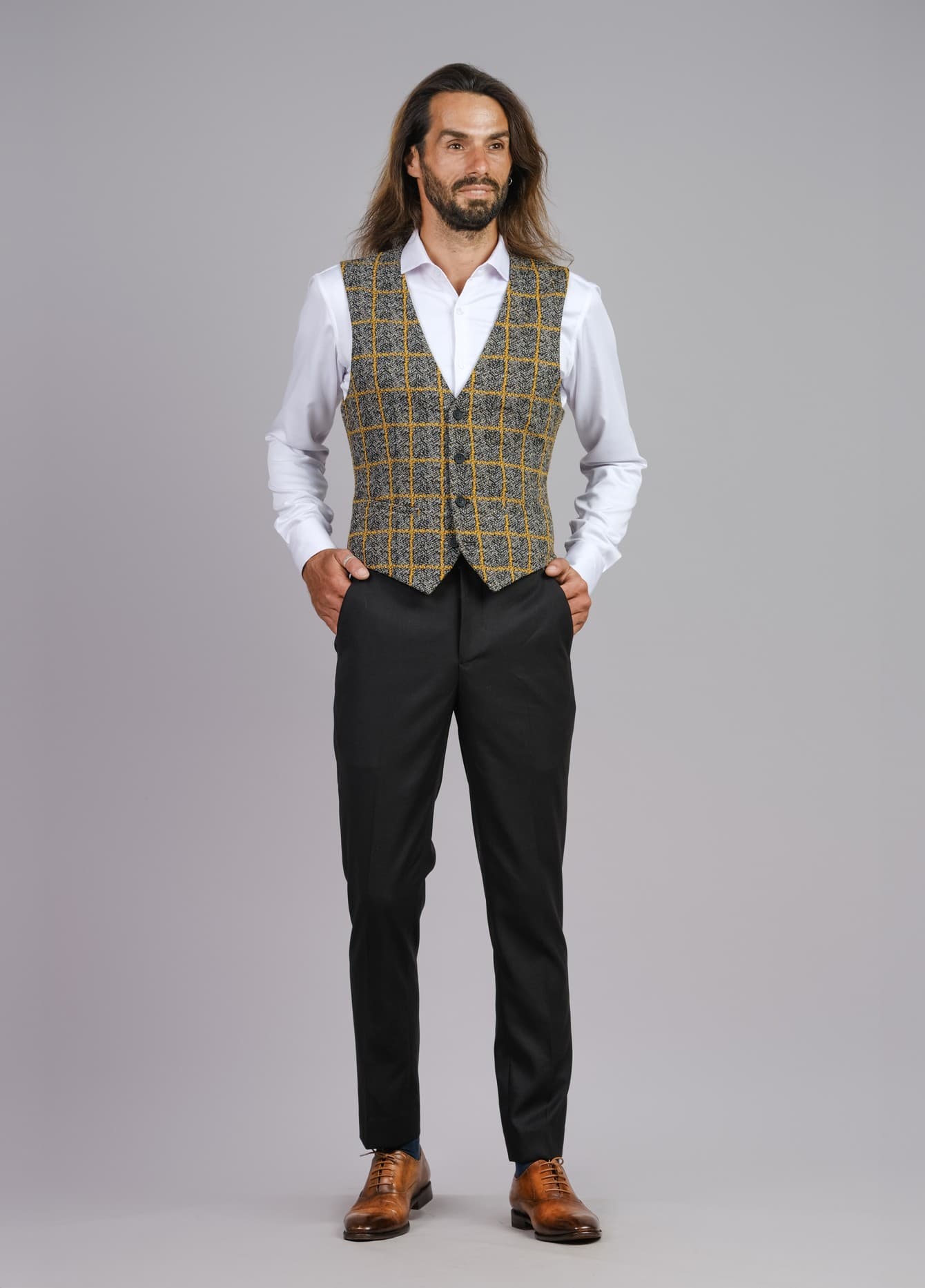 ROYAL CHECK SLIM-FIT WOOL WAISTCOAT