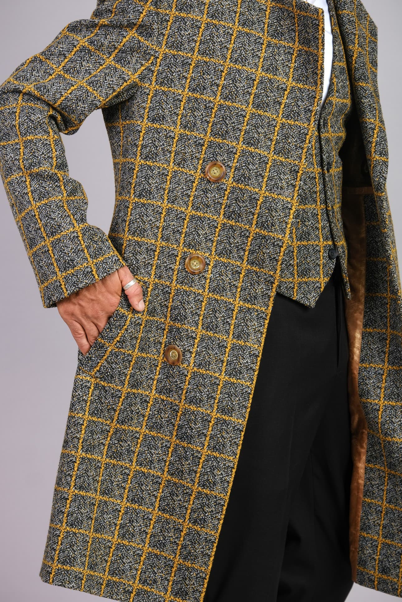 ROYAL CHECK LONG WOOL JACKET