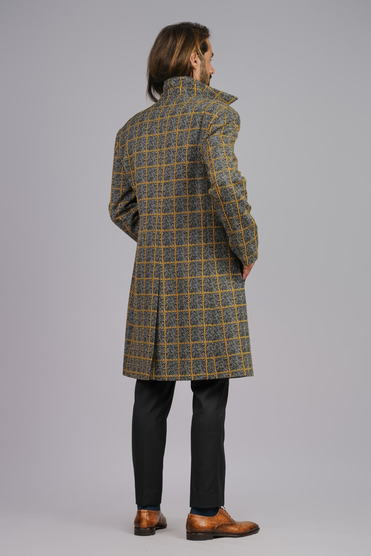 ROYAL CHECK LONG WOOL JACKET