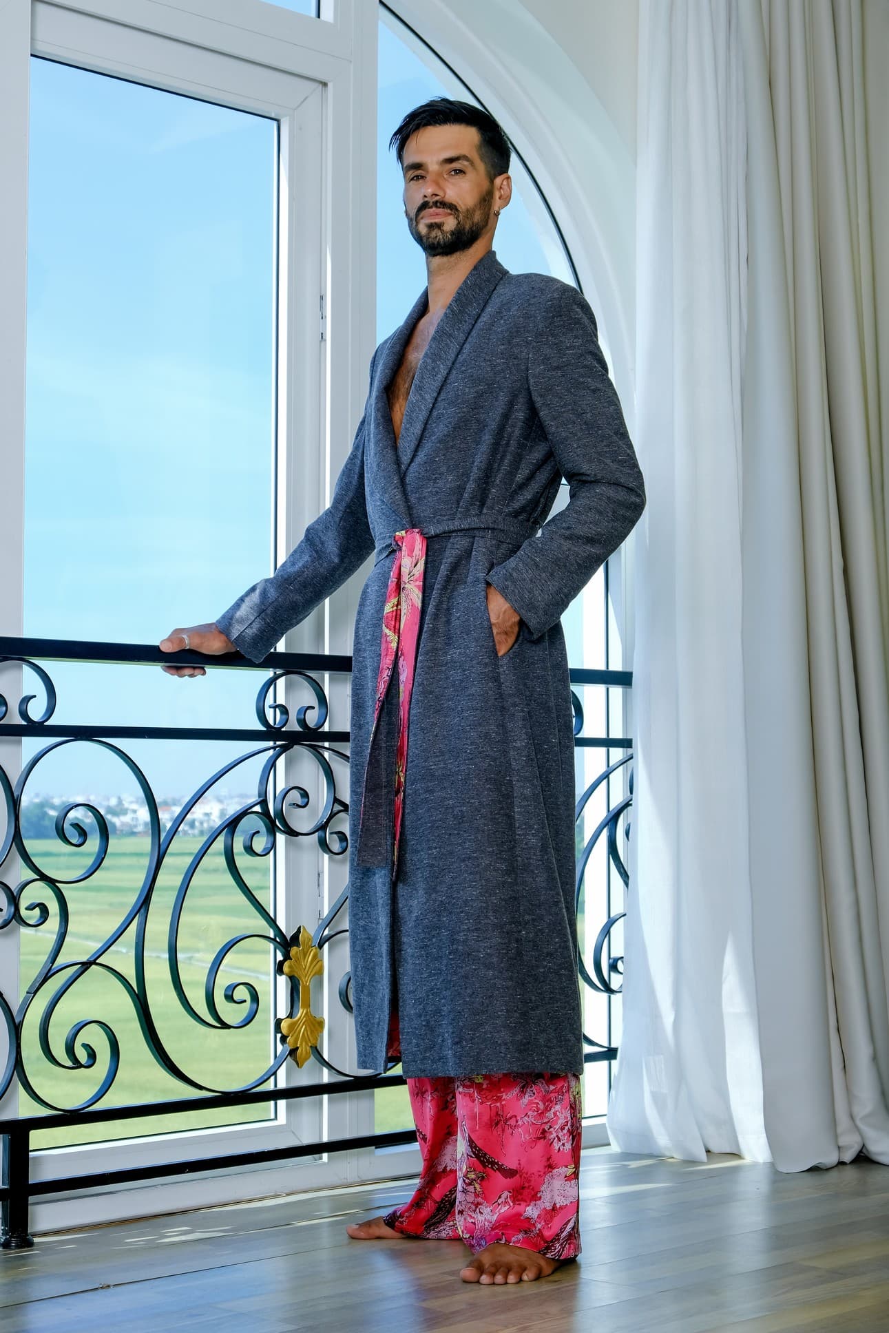 BỘ 2 MẢNH KIMONO & QUẦN LỤA