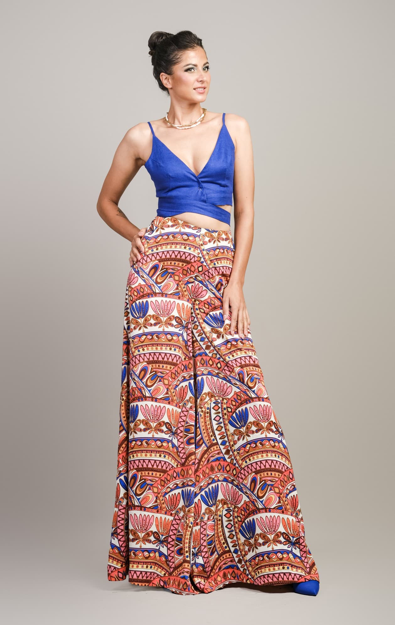 ESTIVAL SATIN SILK MAXI TROUSERS
