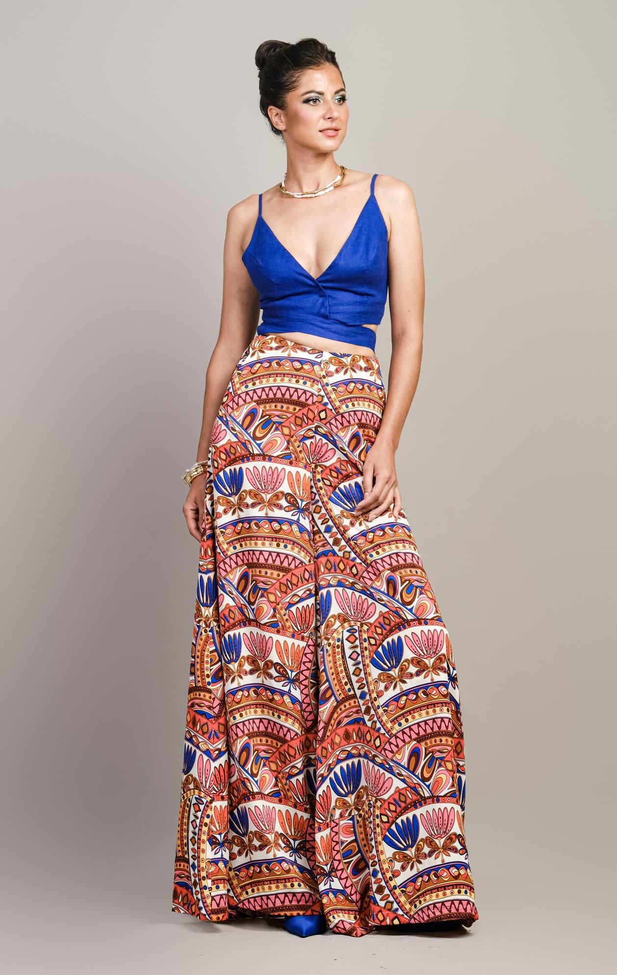 ESTIVAL SATIN SILK MAXI TROUSERS