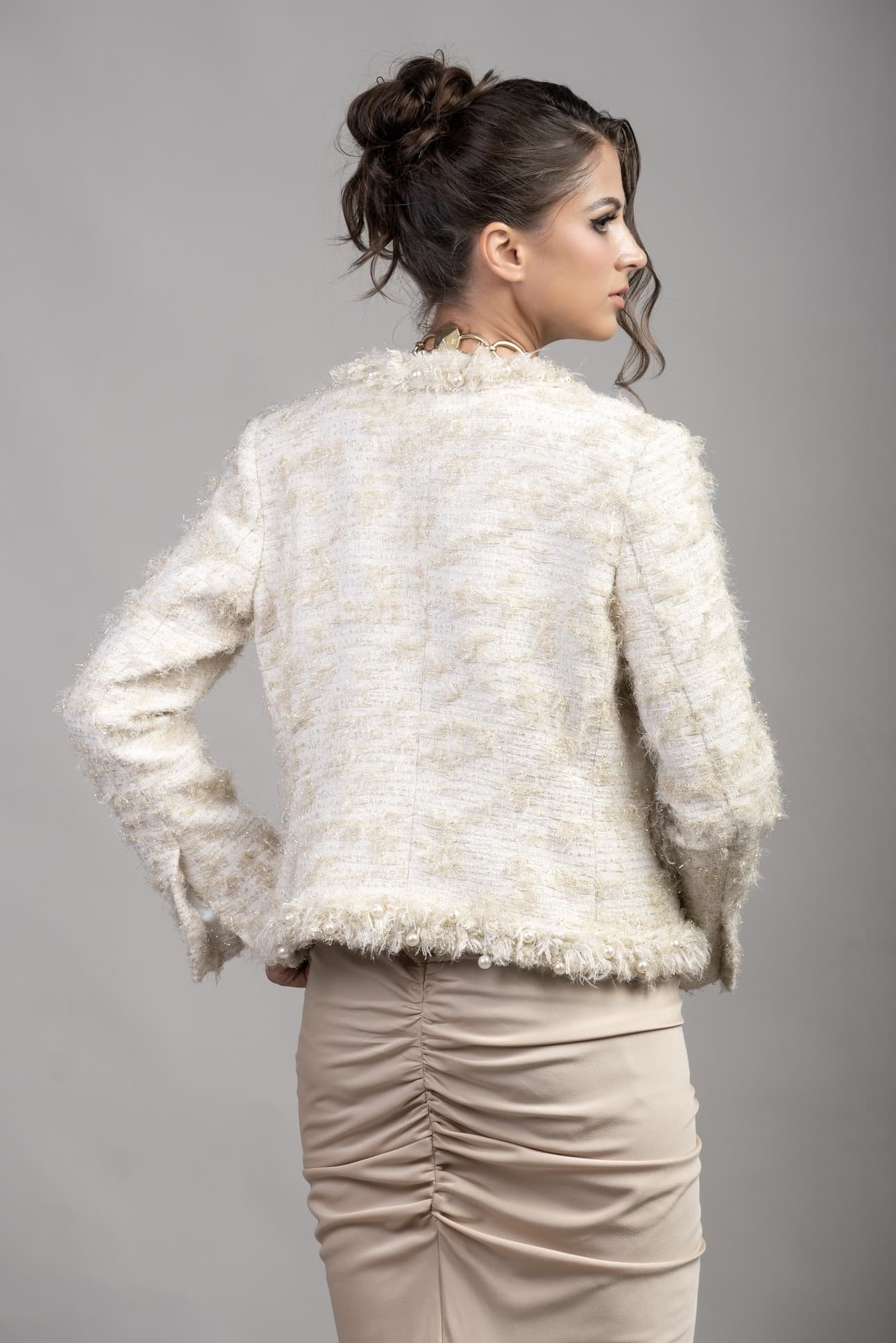 PEARL LUXE WOOL SHORT JACKET