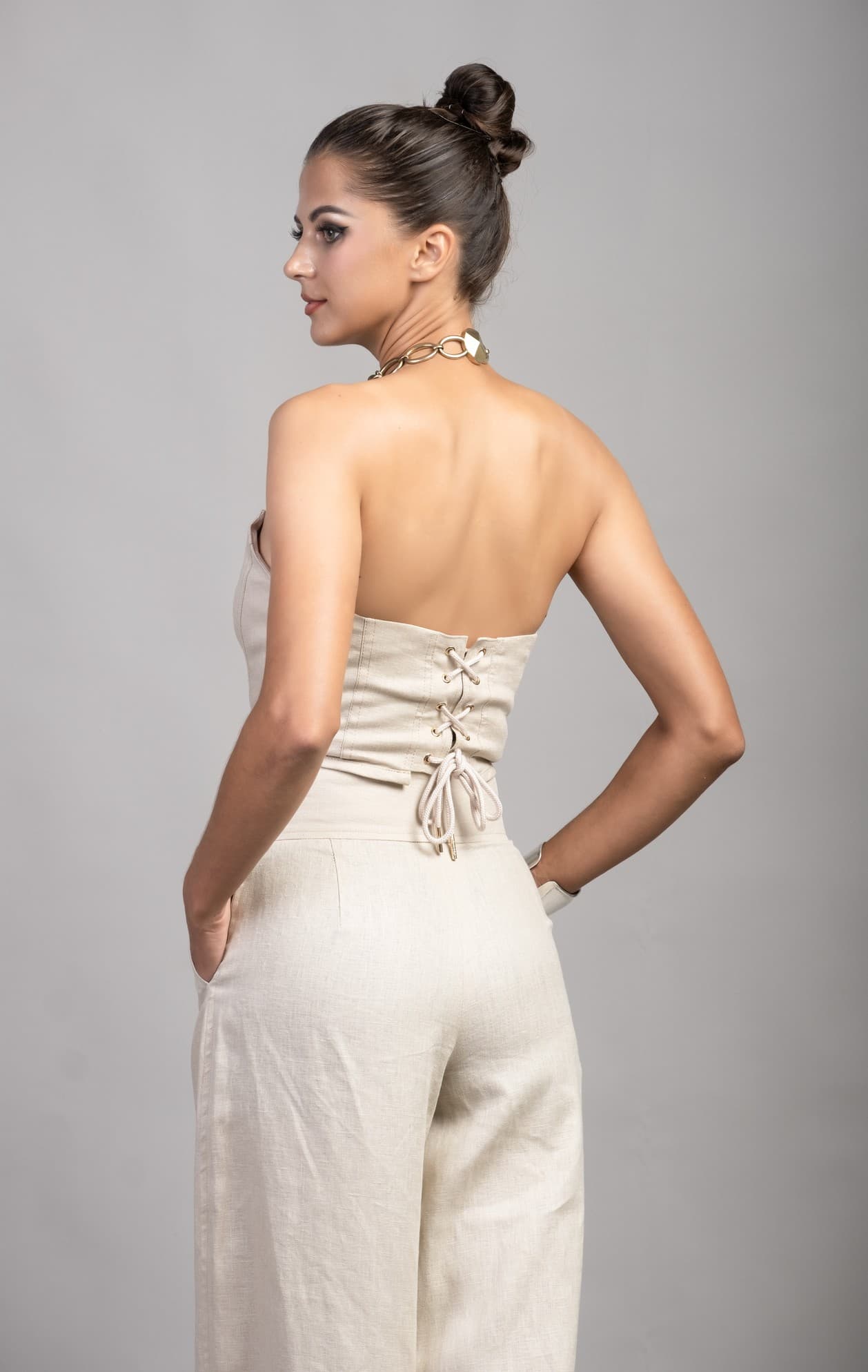 IVORY LINEN CORSET