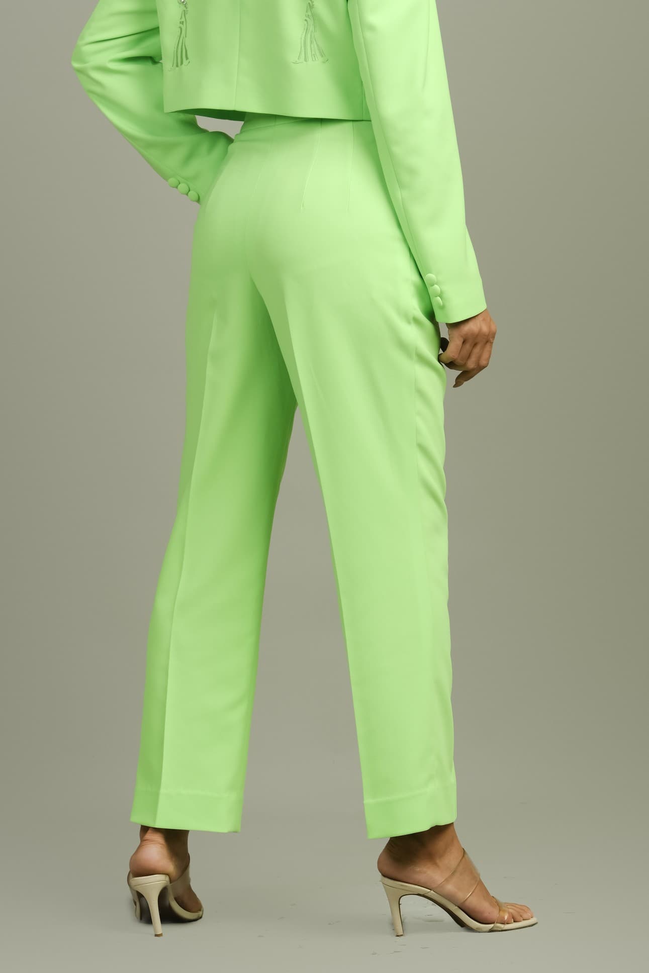 LIME GREEN TAPERED TROUSERS
