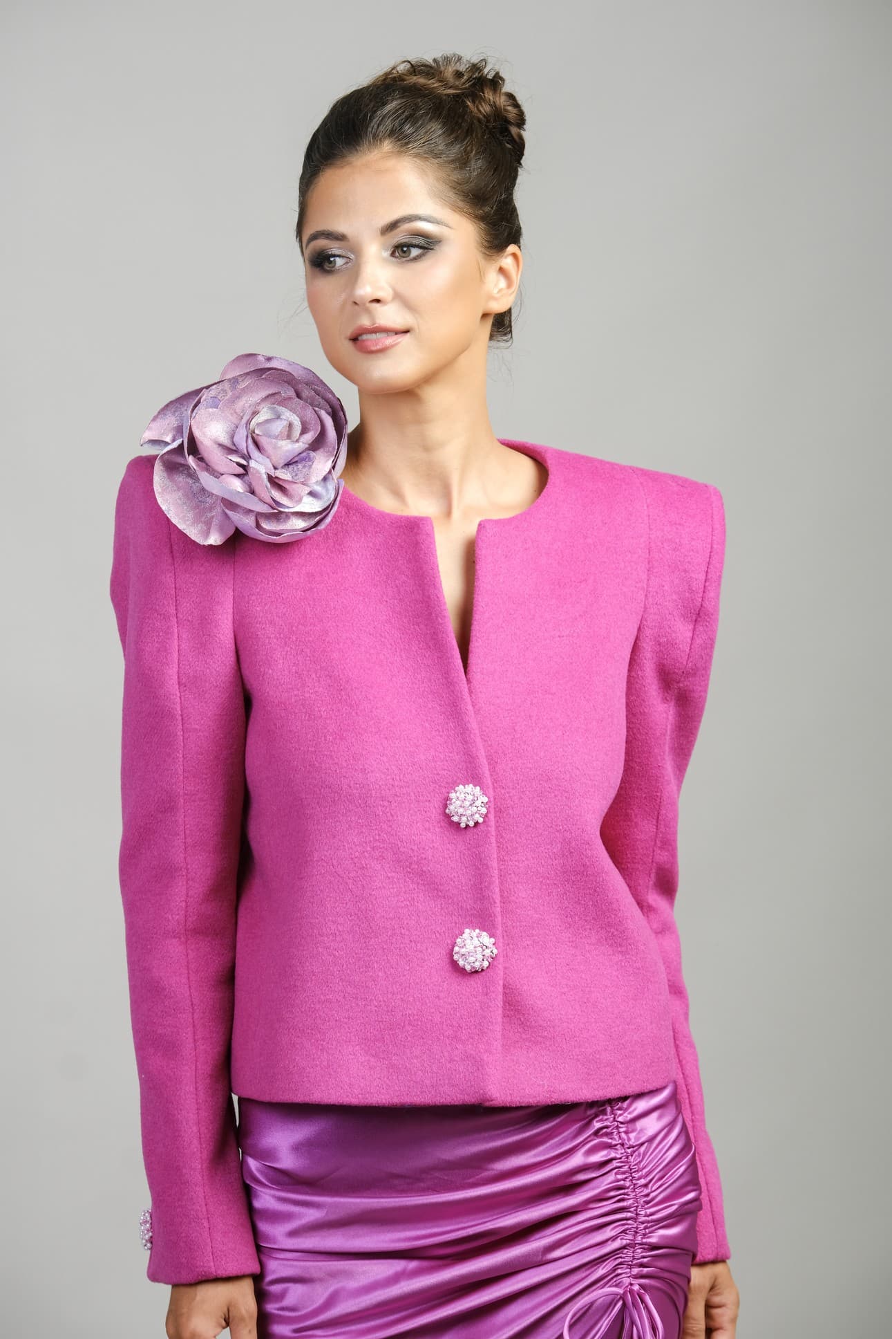 RADIANT ROSE WOOL BLEND JACKET