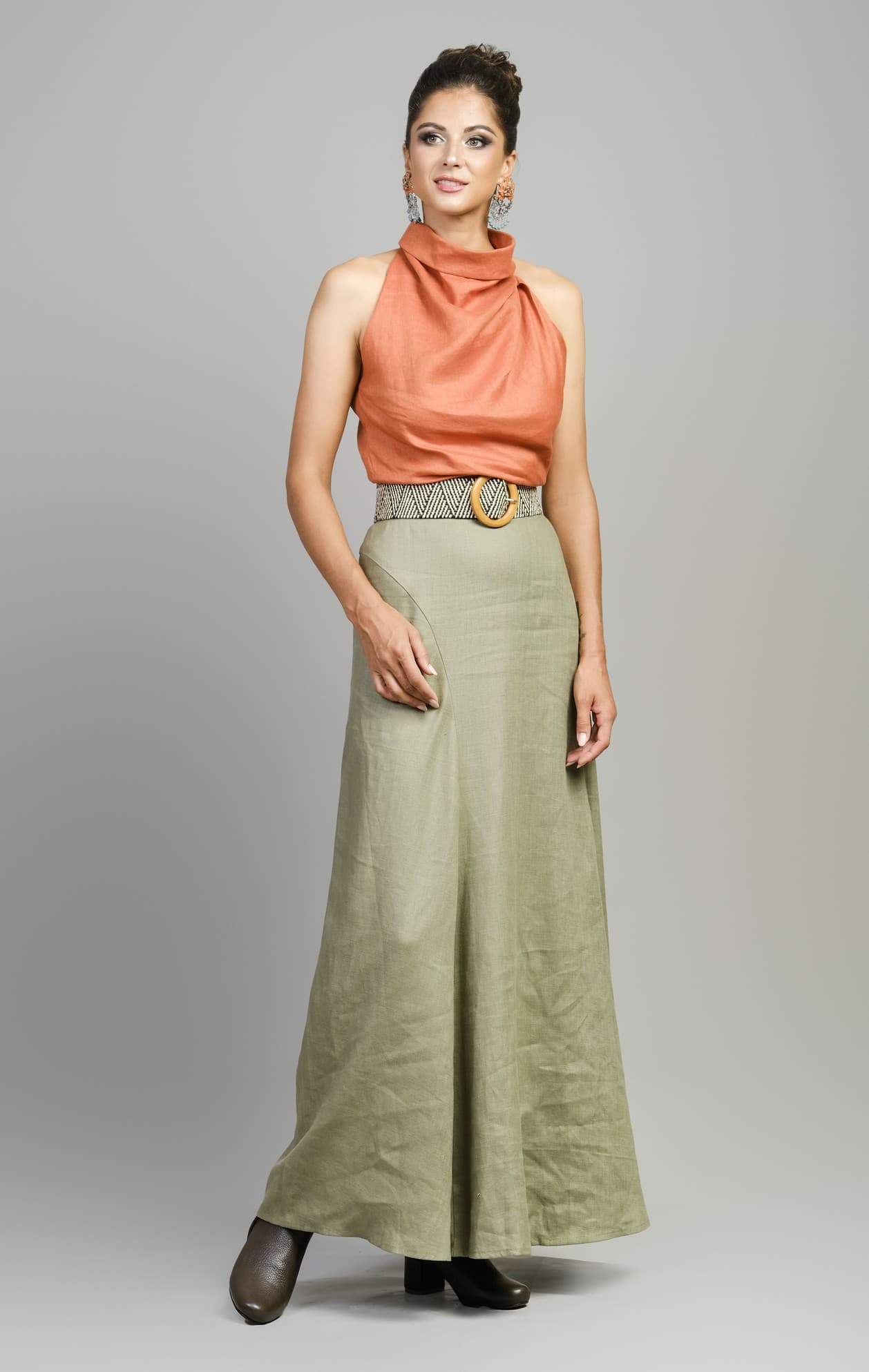 BỘ 2 MẢNH ÁO VÀ VÁY LINEN