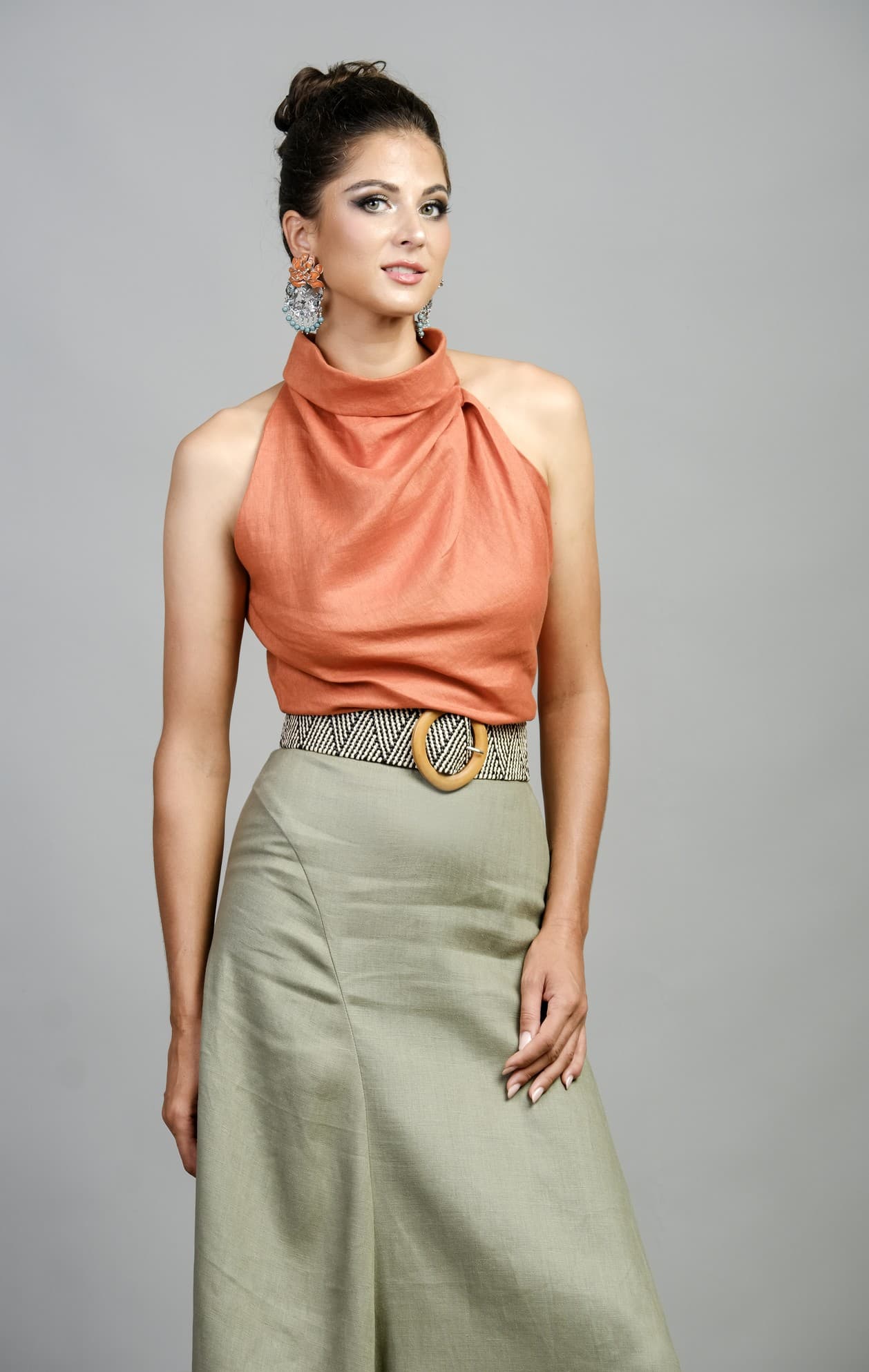 BỘ 2 MẢNH ÁO VÀ VÁY LINEN