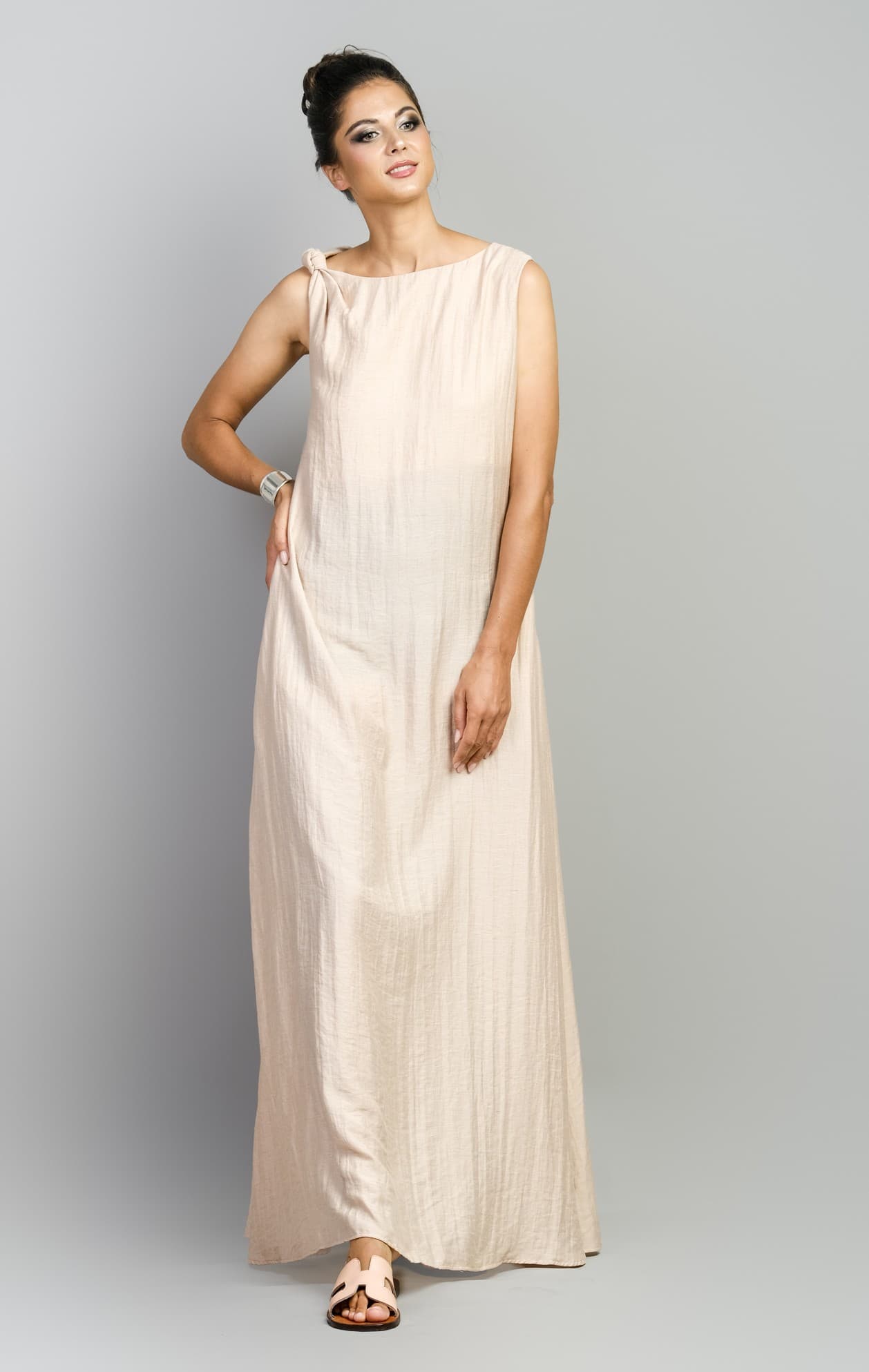 VENUS SILK LINEN MAXI DRESS