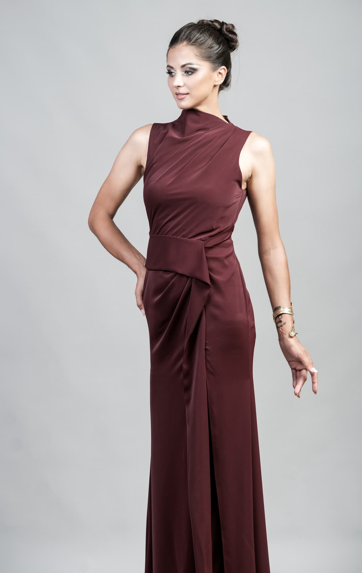 CRIMSON SILK DRESS