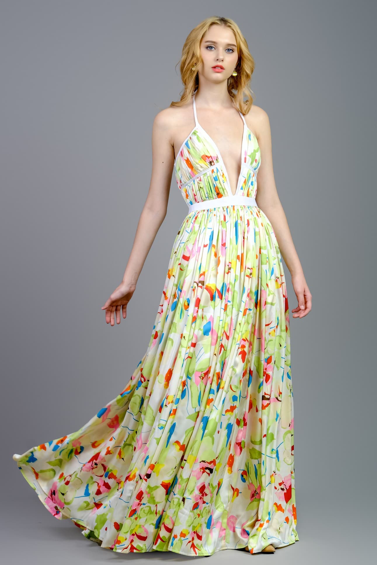 SUMMER SATIN SILK MAXI DRESS