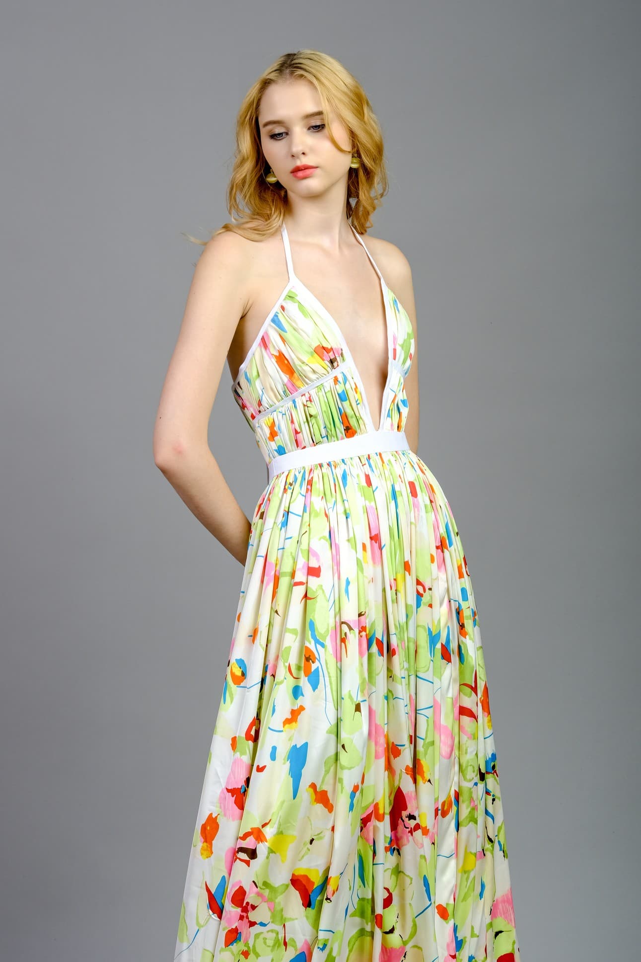 SUMMER SATIN SILK MAXI DRESS