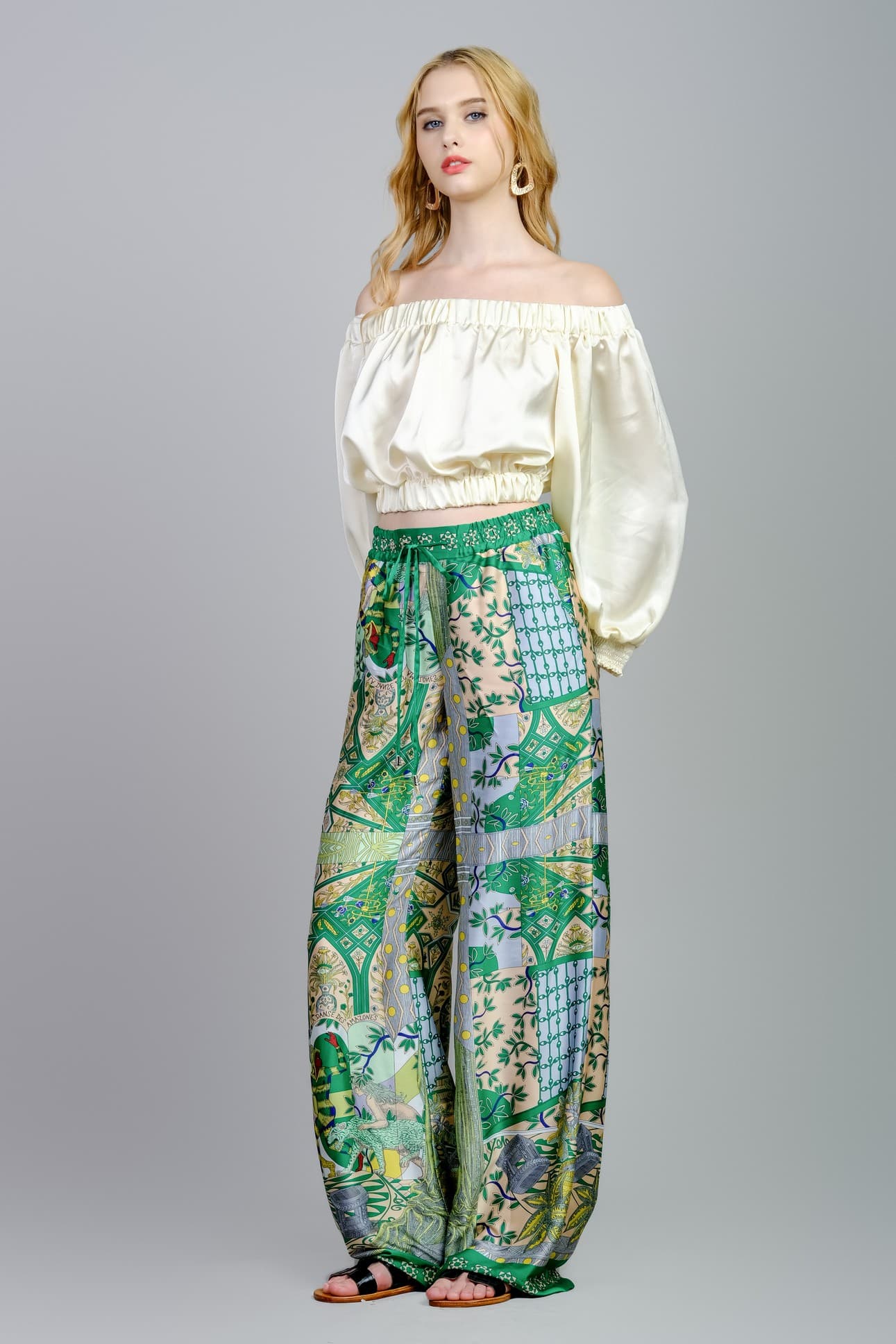 FASHIONABLE WIDE SATIN SILK PANTS