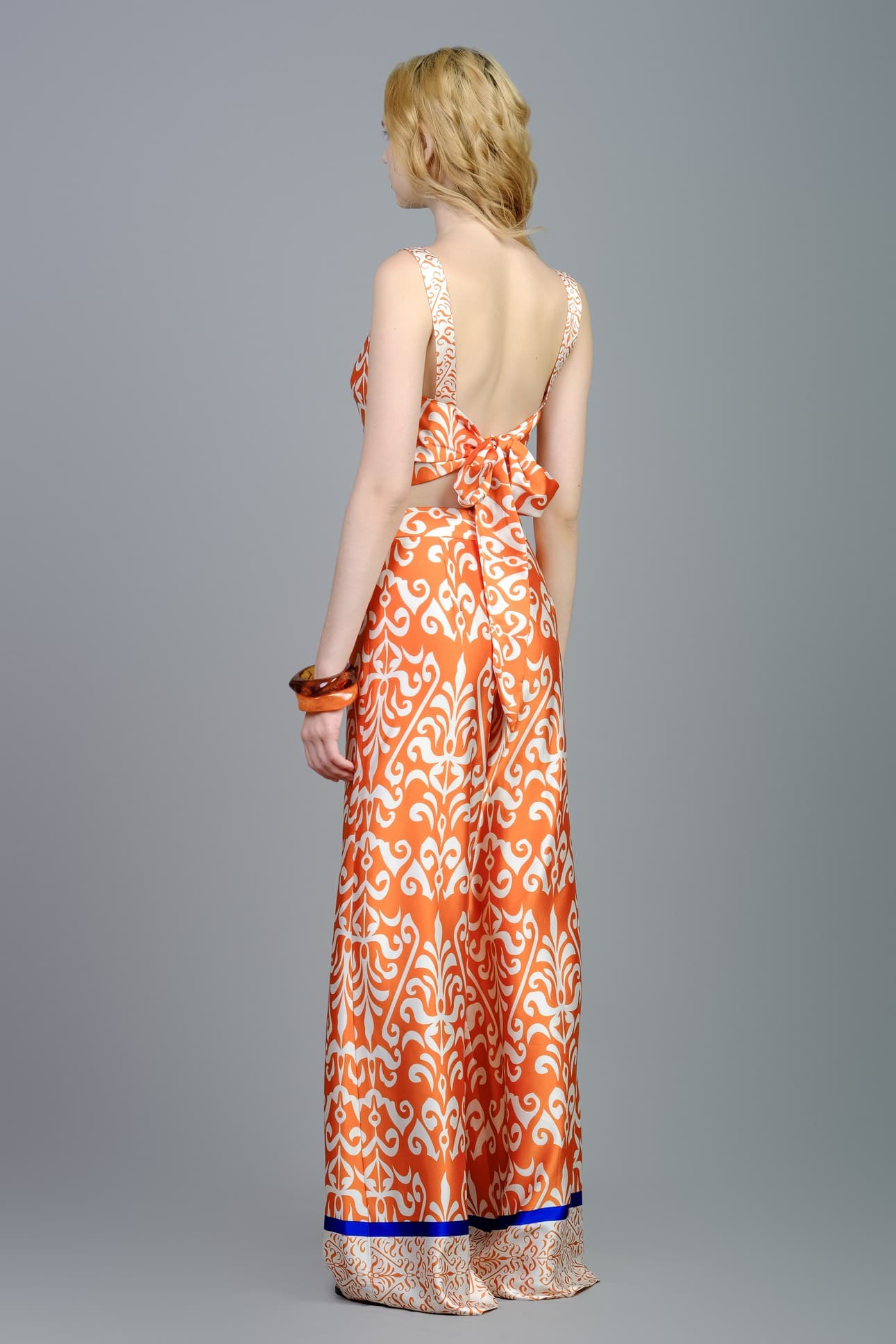 ORANGE HIPPIE SATIN SILK PANTS