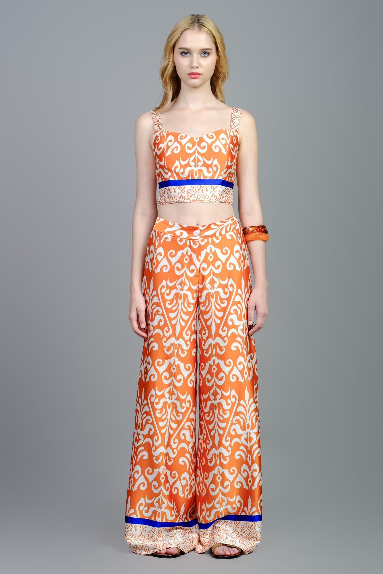 ORANGE HIPPIE SATIN SILK PANTS