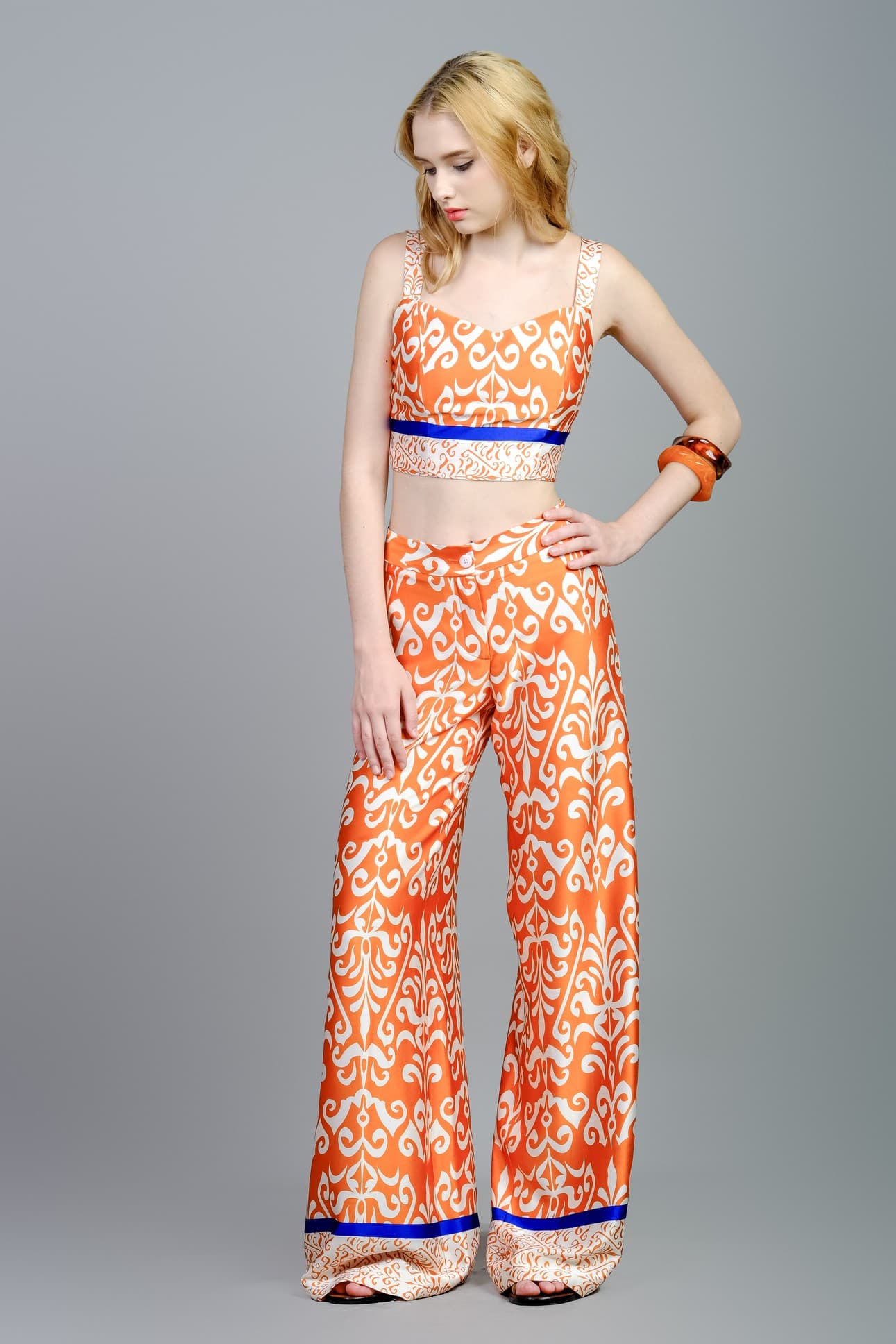 ORANGE HIPPIE SATIN SILK PANTS