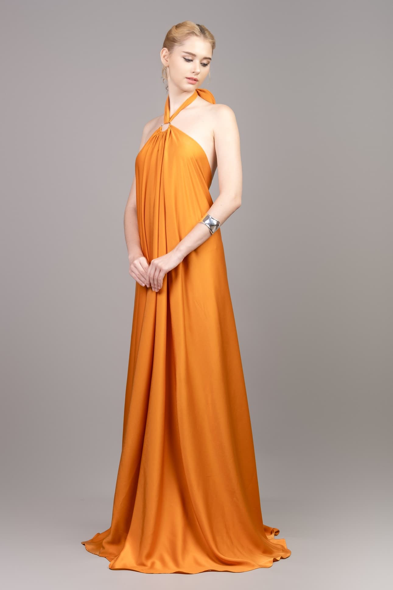 ORANGE EMPIRE SILK DRESS