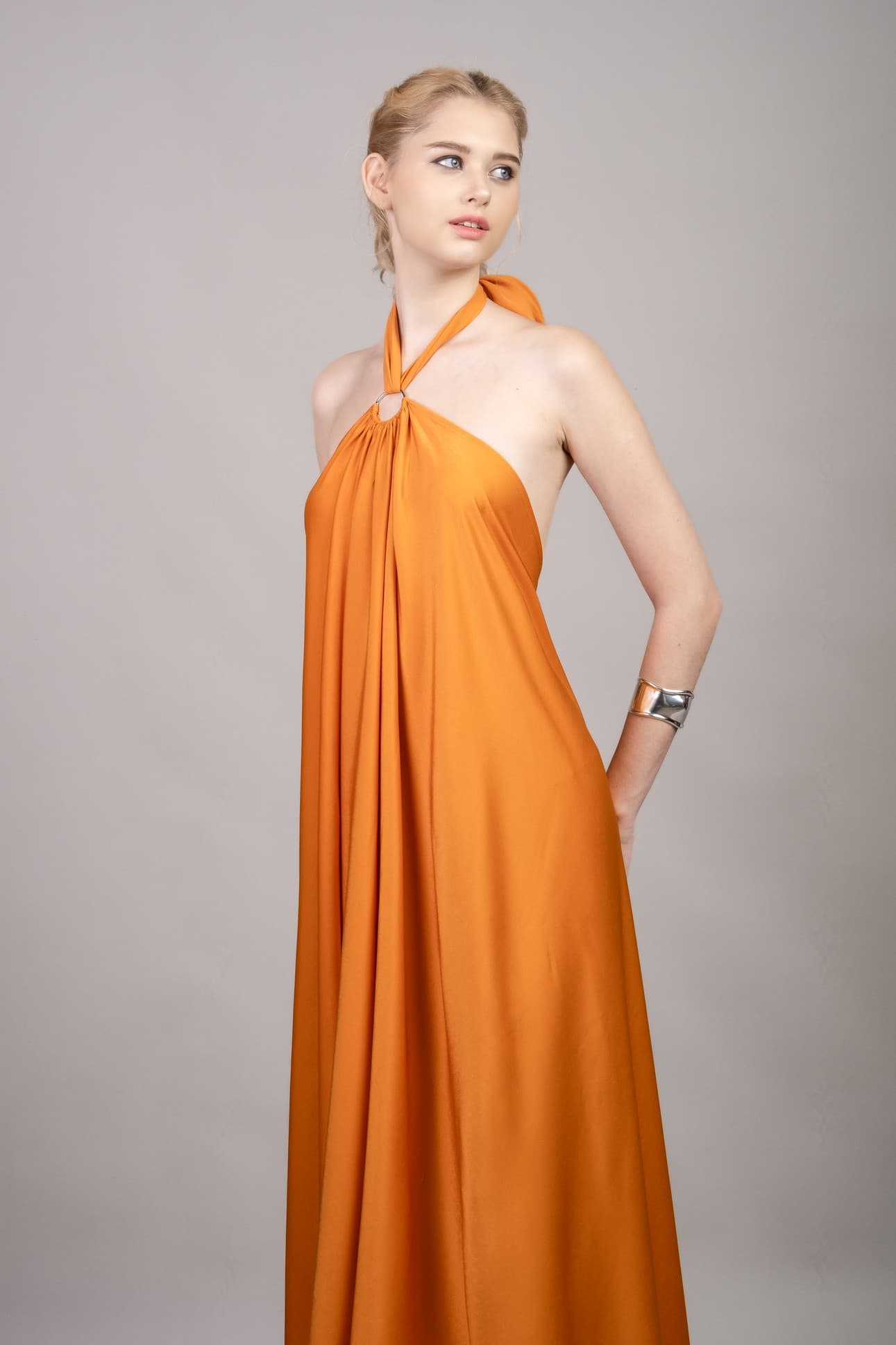 ORANGE EMPIRE SILK DRESS