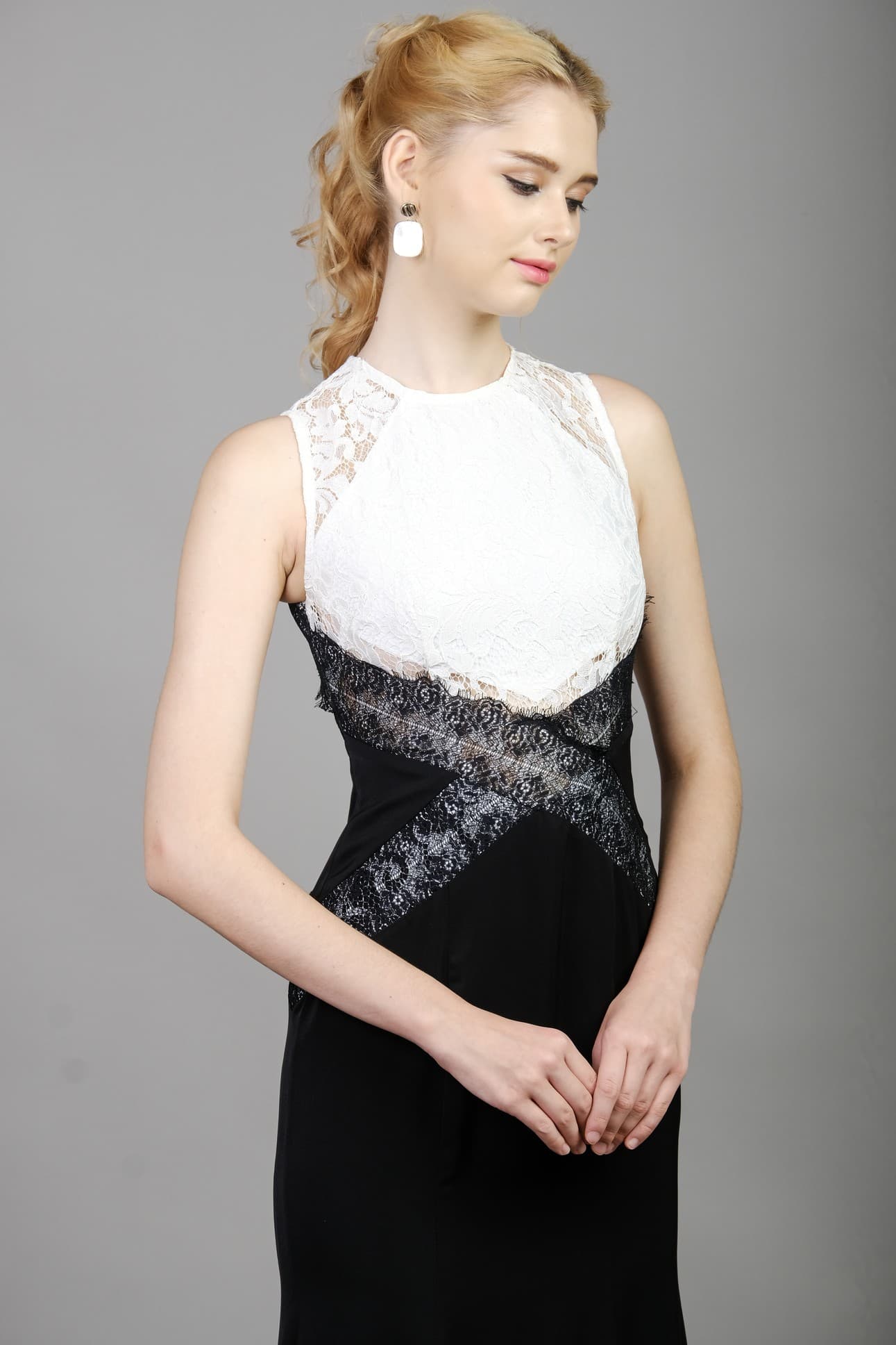 LUNA LACE & SILK DRESS