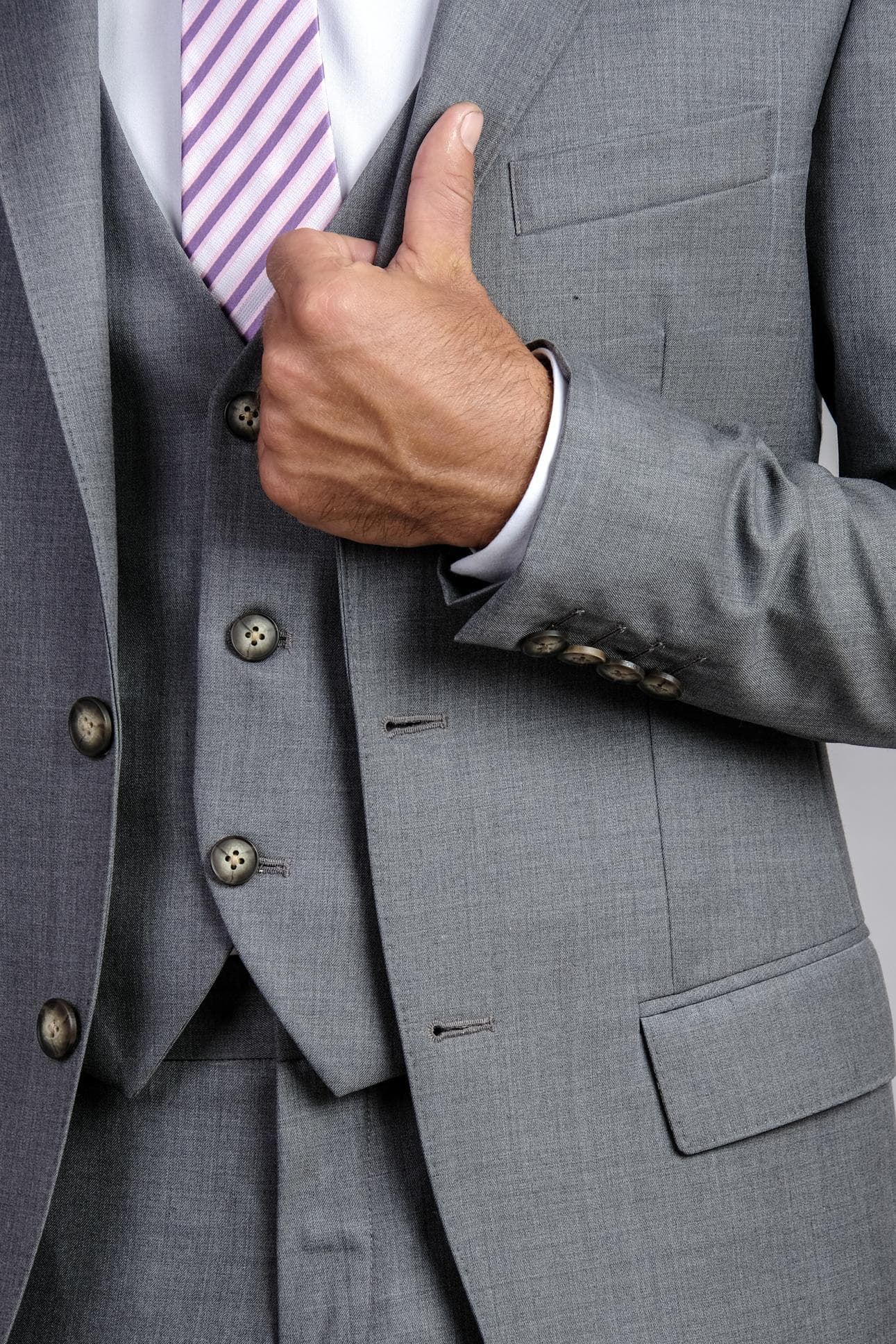 LUXURIOUS DARK GREY ITALIAN 3-PIECE SUIT