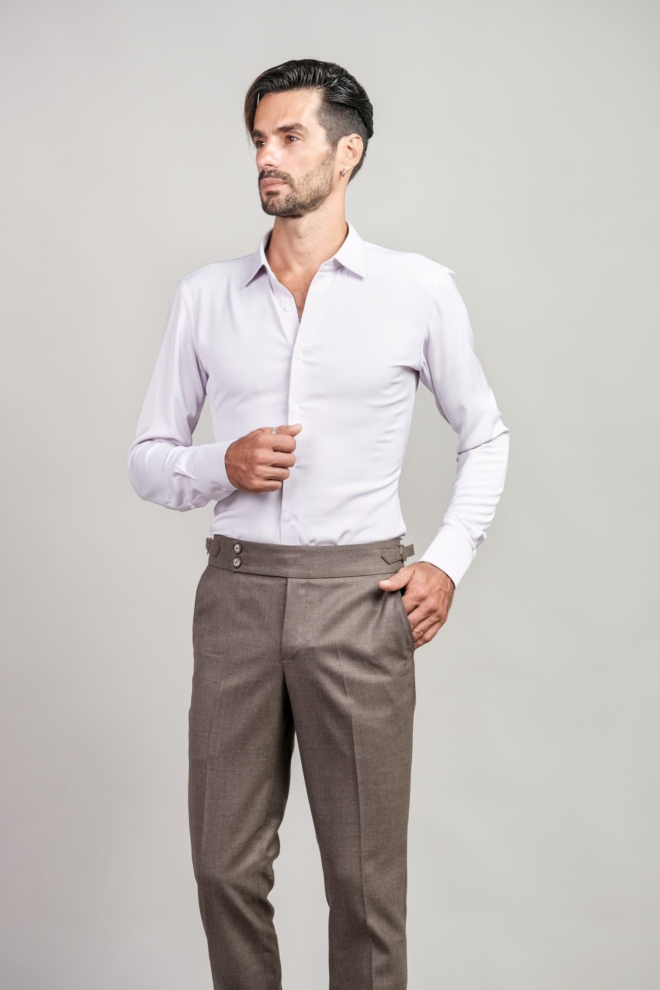 LIGHT GREY COTTON SHIRT