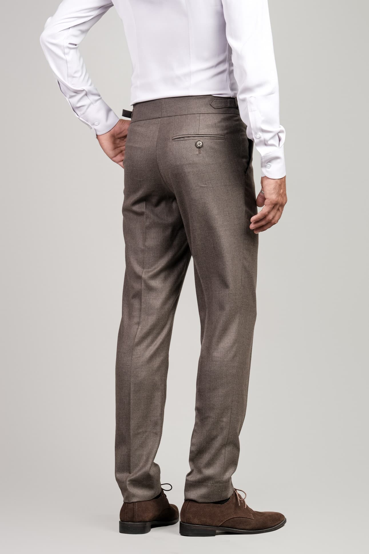 TOSCANA BROWN WOOL BLEND TROUSERS