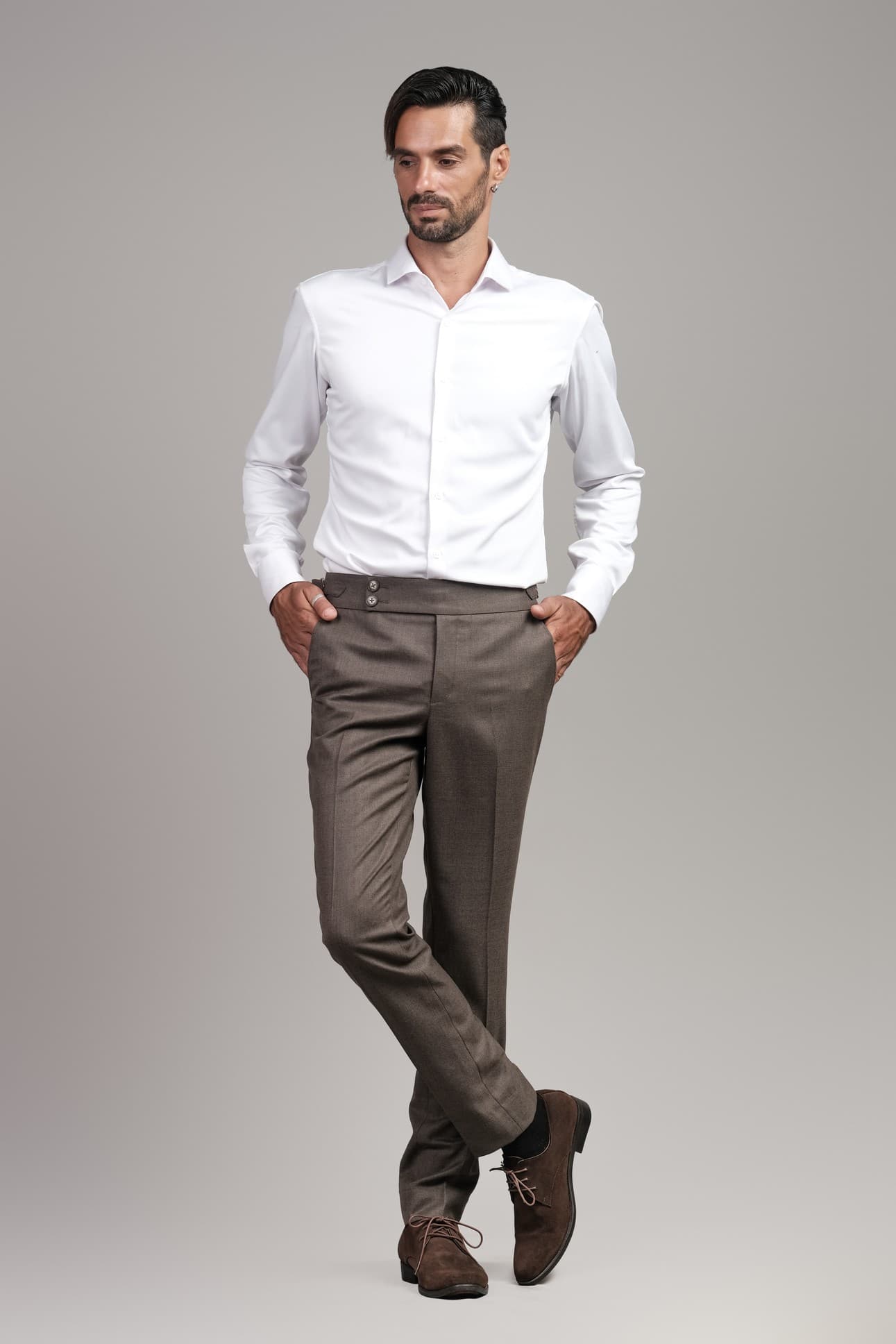 LIGHT GREY COTTON SHIRT