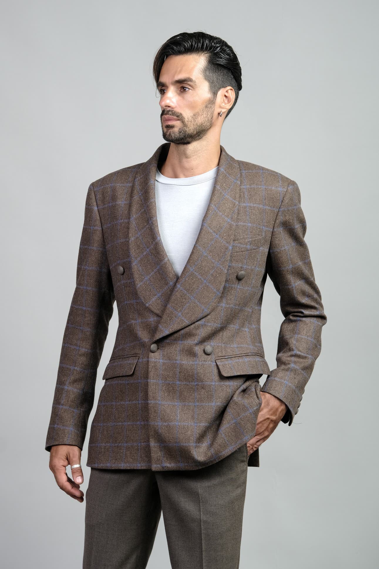 JACKET CARO VÀ QUẦN LEN Ý THỜI TRANG
