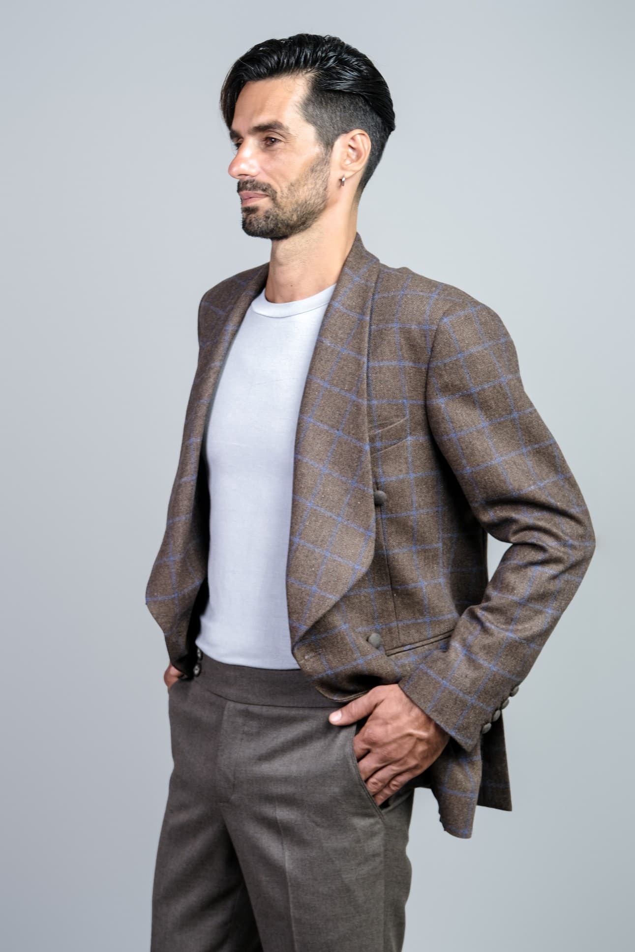 JACKET CARO VÀ QUẦN LEN Ý THỜI TRANG