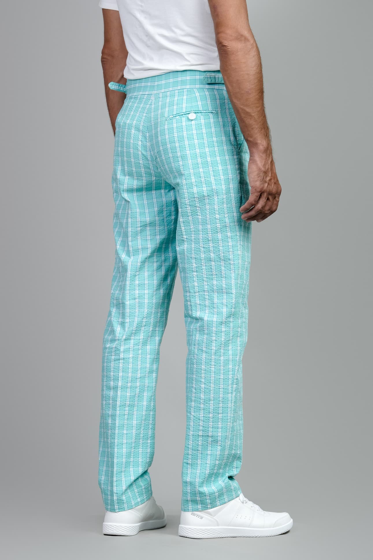 SUMMER BLUE CHECK TROUSERS